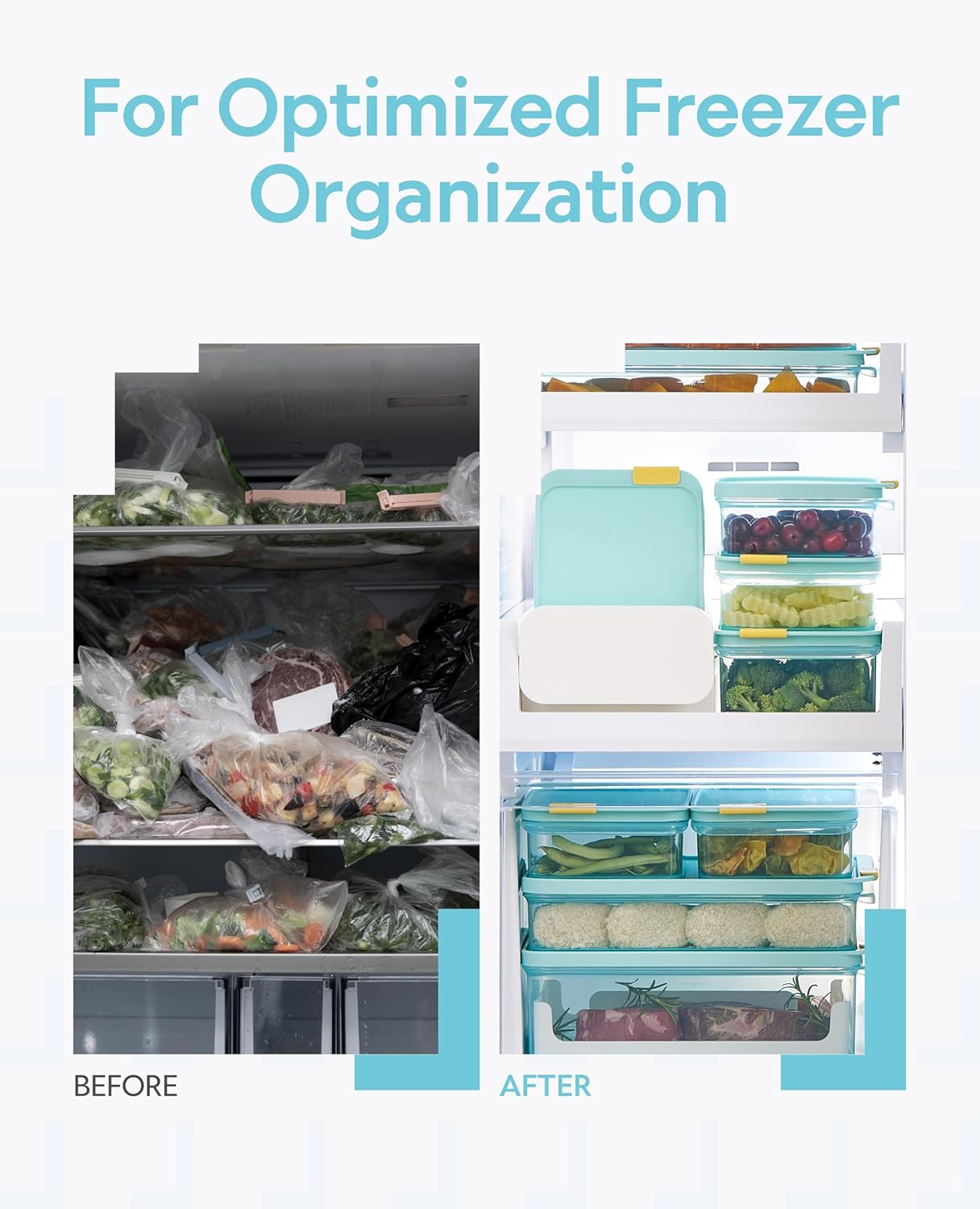 LocknLock Freezer Fit Plastic Freezer Containers | Airtight Stackable Food Storage for Meal Prep | Microwave & Dishwasher Safe | BPA Free Freezer Container with Lid, 1.65L - Image 7