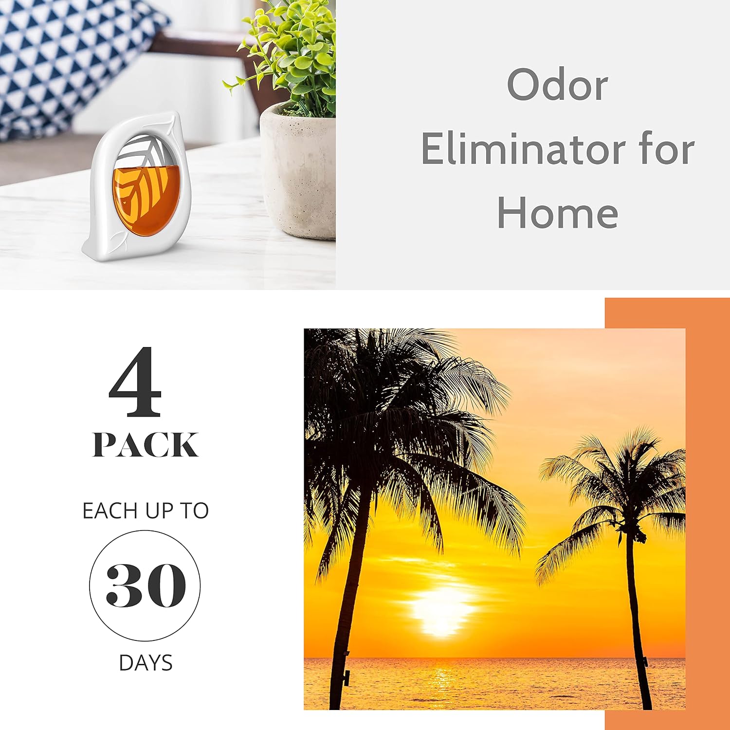 Air Freshener for Home, 4 Pack, Hawaiian, Odor Eliminator for Small Area Closets Bathroom Pets Strong Odor, Up to 120 Days - Image 2