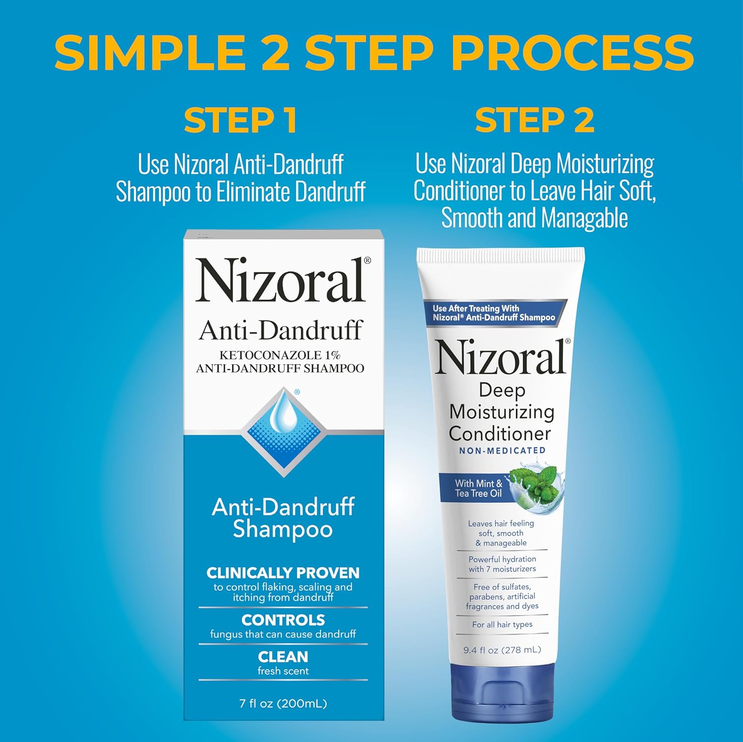 Nizoral Deep Moisturizing Conditioner, 9.4 oz, Anti-Dandruff Conditioner with Mint & Tea Tree Oil, Sulfate and Paraben Free, No Artificial Fragrance, For All Hair Types - Image 4