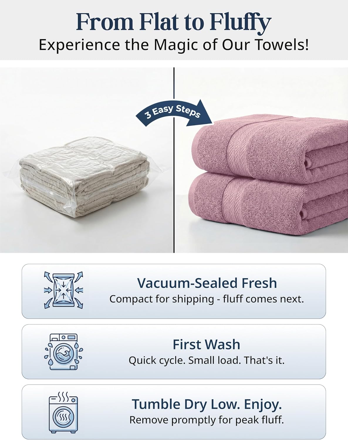 LANE LINEN 100% Cotton Turkish Towels for Bathroom - 6 Piece - Softer & Highly Absorbent - 2 Bath, 2 Wash cloths, 2 Hand Towels - Complete Family Set, Hotel Quality & Gentle on Skin - Wistful Mauve - Image 3