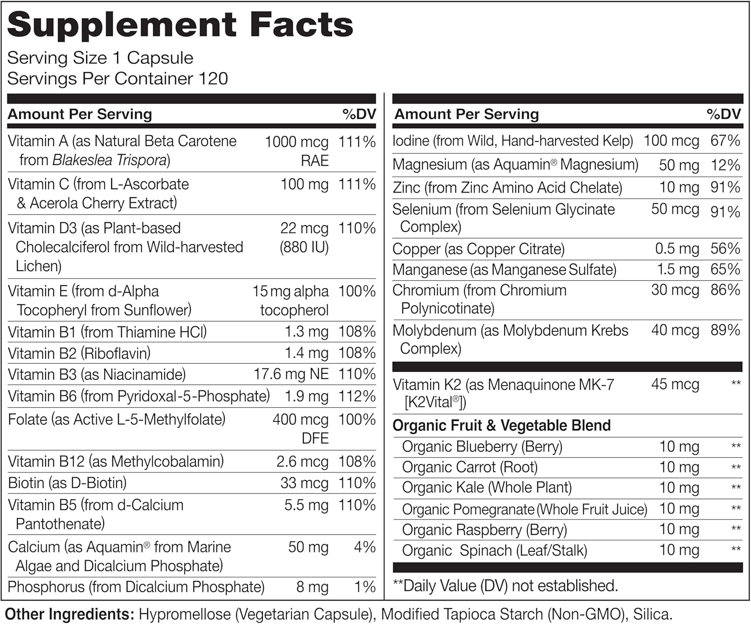 NATURELO Mens Multivitamins - One Daily Multivitamin for Men with Vitamins, Minerals & Organic Whole Foods, Boost Energy & Health, Non-GMO, 120 Vegetarian Capsules - Image 4