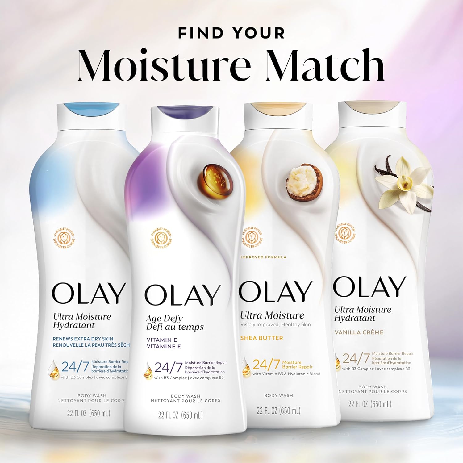 Olay Body Wash for Women, Age Defying with Vitamin E, 24hr Moisturizing, Hydrating & Refreshing, B3 Vitamin Complex, Free of Parabens & Phthalates, for All Skin Types, Scented, 22 fl oz (Pack of 4) - Image 12