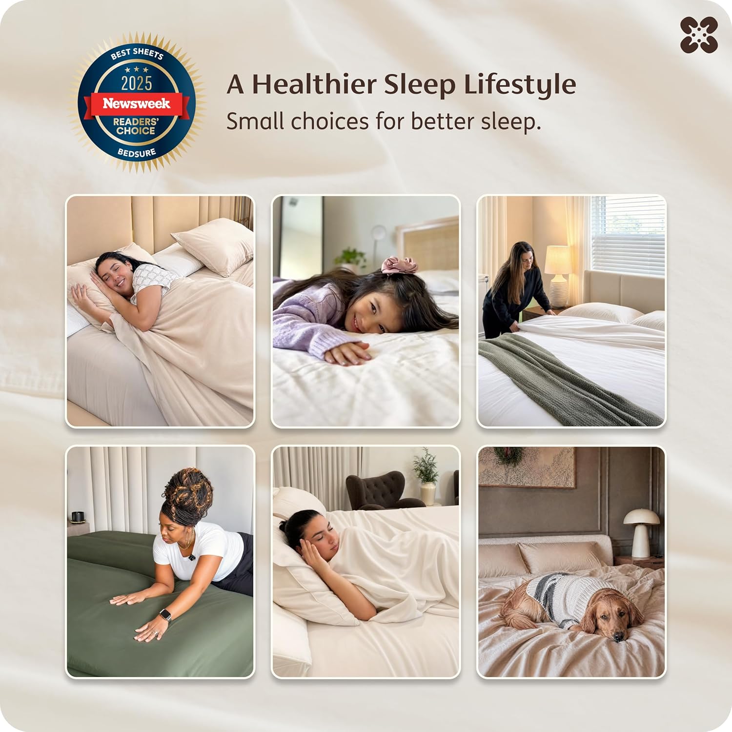 Bedsure 100% GOTS Certified Organic Cotton Sheets, Queen Sheet Set, 17" Deep Pocket Bedsheets with Corner Straps, Eco-Friendly, Soft, Breathable & Luxury PureWoven Cotton Hotel Bedding, 4PCS, Ivory - Image 8