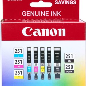 Canon PGI-250/ CLI-251 5 Color Amazon Pack
