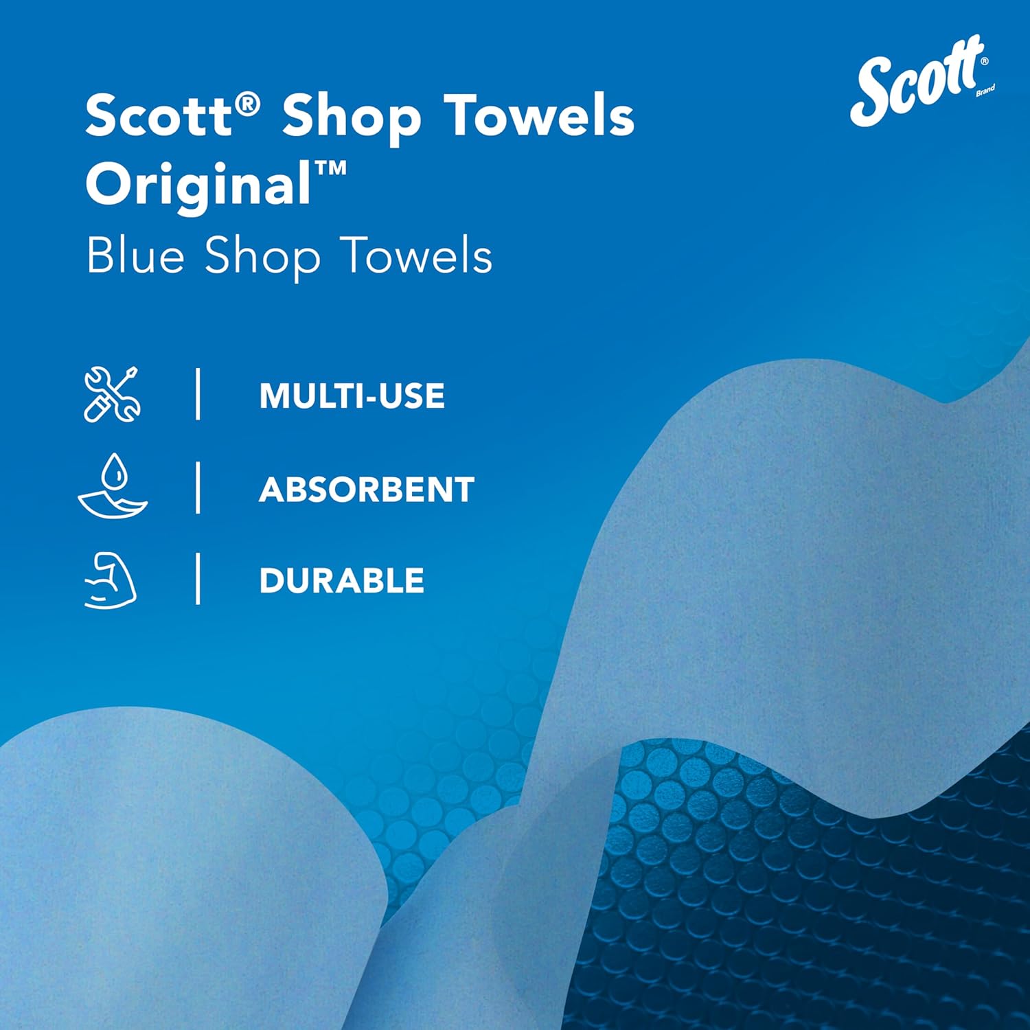 Scott Shop Original Blue Towels (75190), 9"x12" Cloth-like Paper Towel (8 Boxes of 200 Sheets, 1,600 Sheet Total) - Image 9
