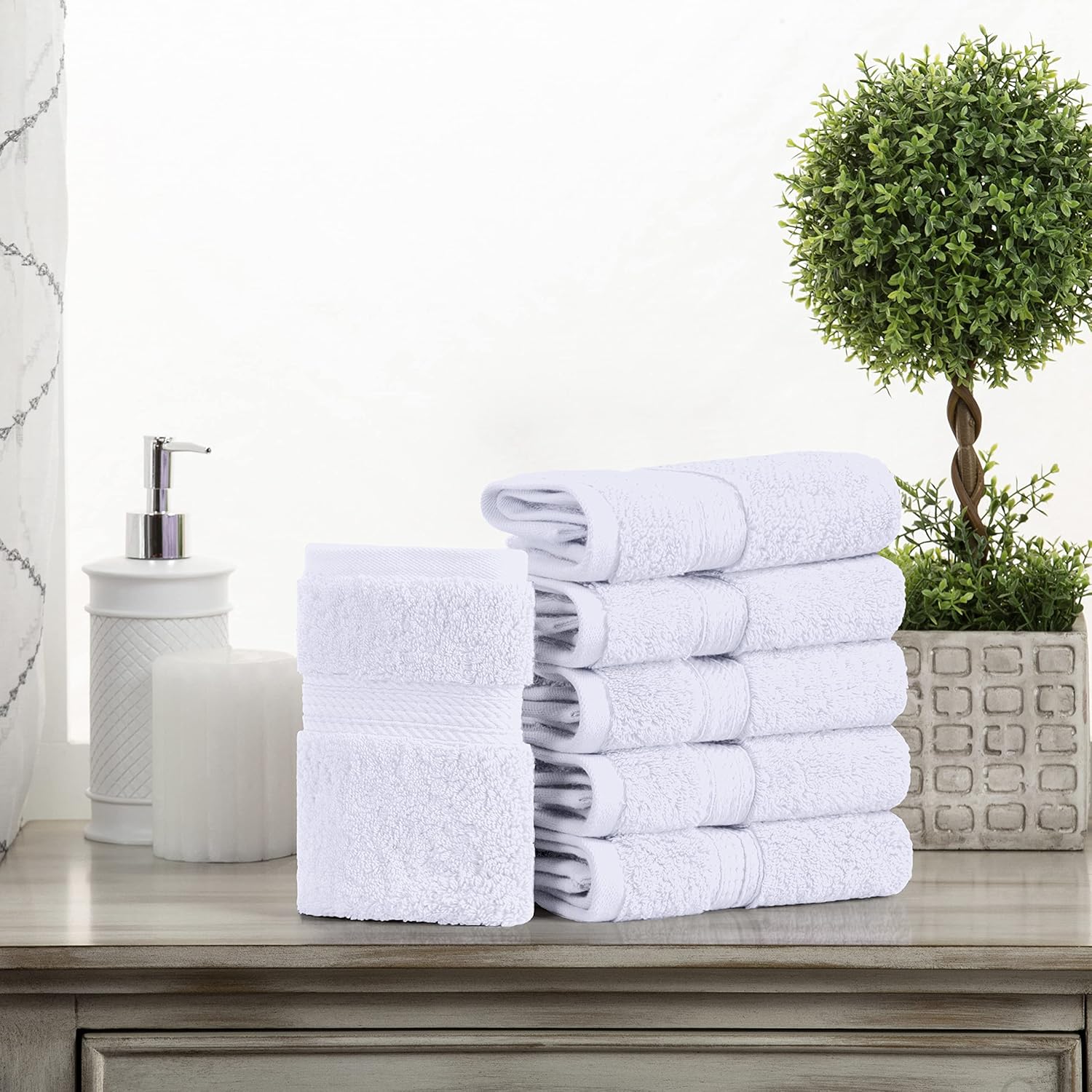 Superior Egyptian Cotton Plush & Absorbent, Face Towel Set of 6, | Quick Dry, Soft Luxury Towel Set, Bath Essentials for Bathroom, Guest Bath, Spa, 2 Piece Face, Madeline Towels - Image 2