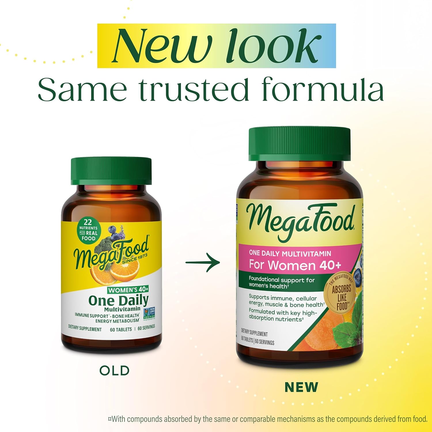 MegaFood, Women Over 40 One Daily, Daily Multivitamin and Mineral Dietary Supplement with Vitamins C, D, Folate, Biotin and Iron, Non-GMO, Vegetarian, 90 tablets (90 servings) - Image 3