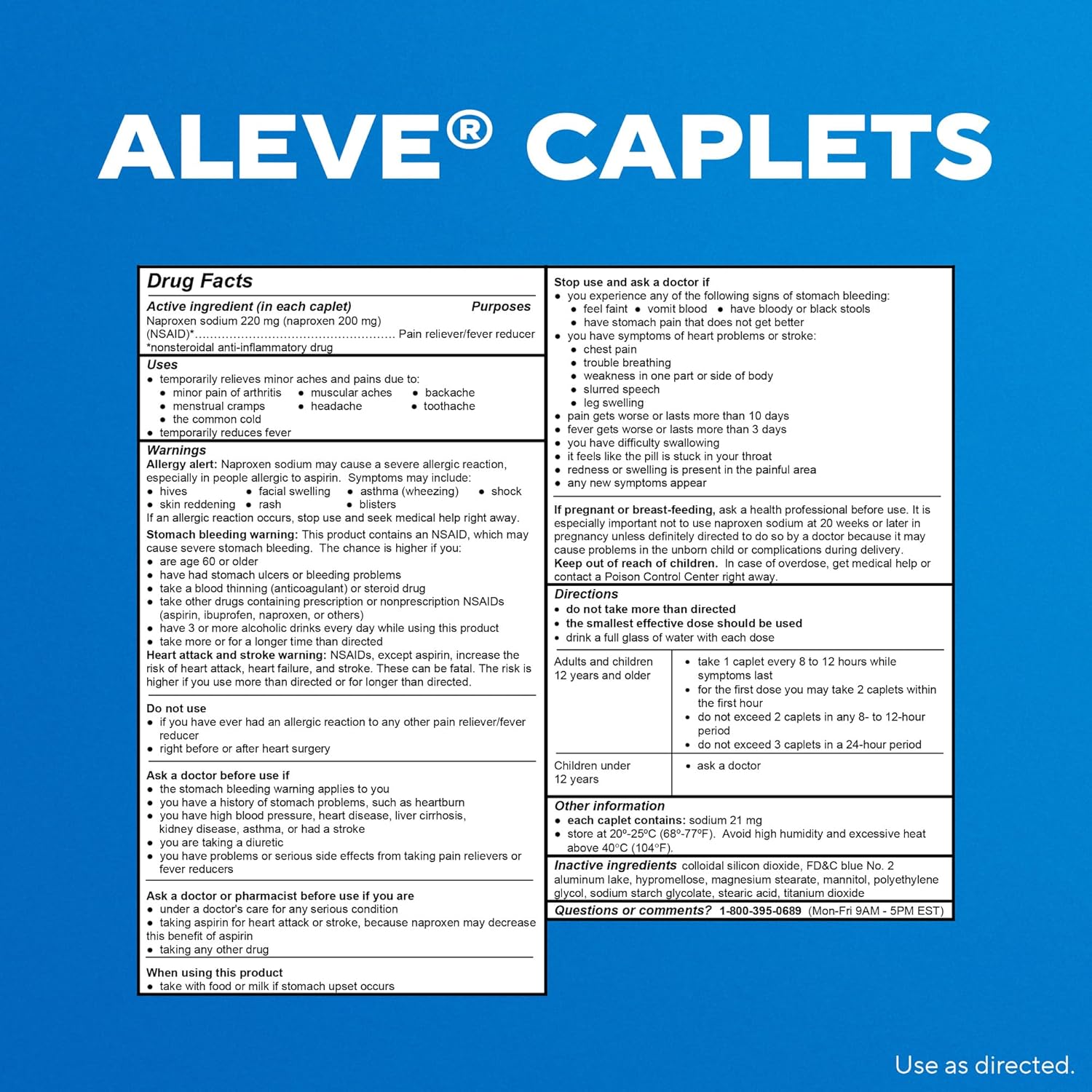 Aleve Pain Relief Naproxen Sodium Caplets ‐ 50 Count - Image 7