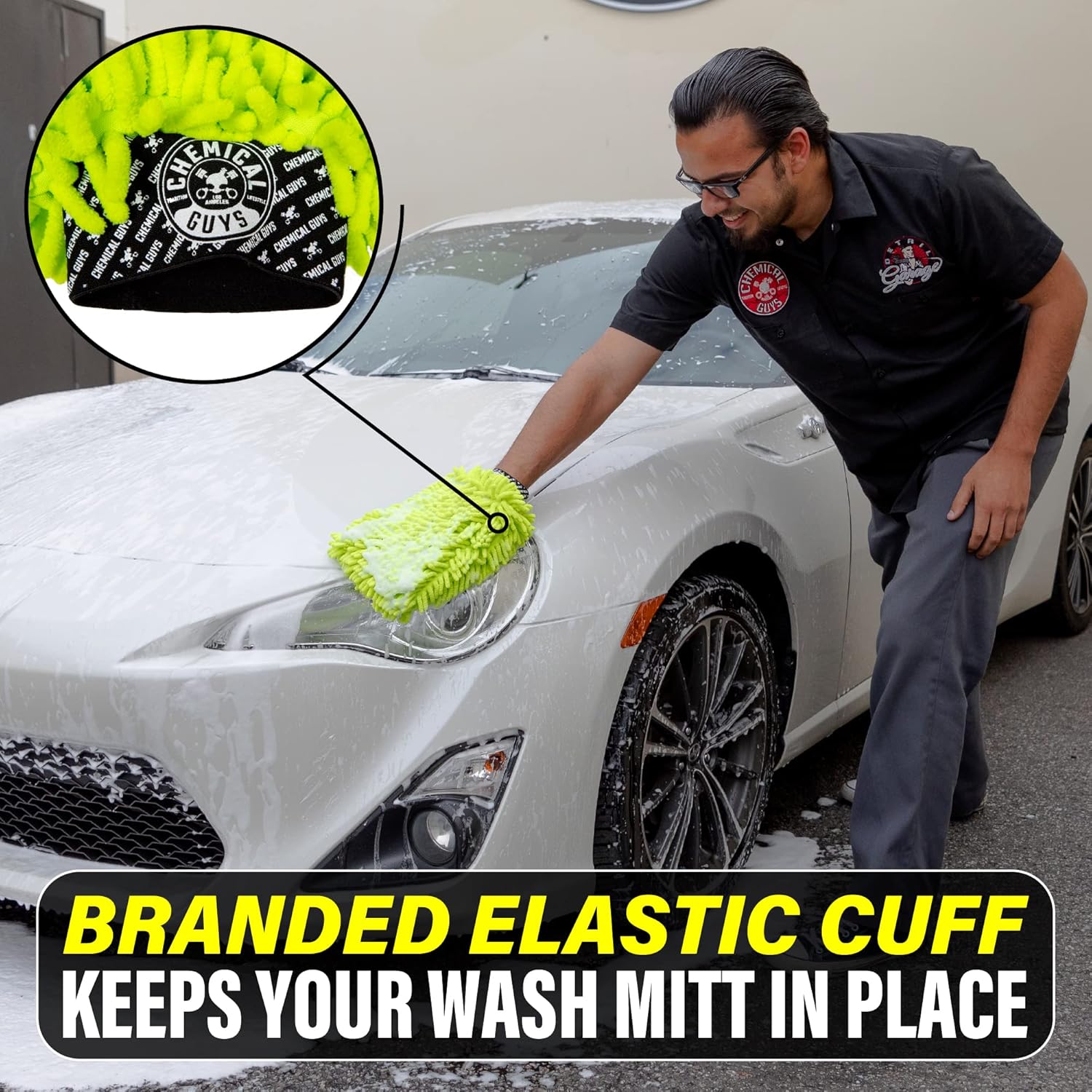 Chemical Guys Chenille Premium Scratch-Free Microfiber Wash Mitt for Car Washing - 2 Pack, Lime Green, Ultra-Soft Car Wash Gloves, Swirl-Free Finish, Safe for Trucks, SUVs, Motorcycles, and More - Image 5
