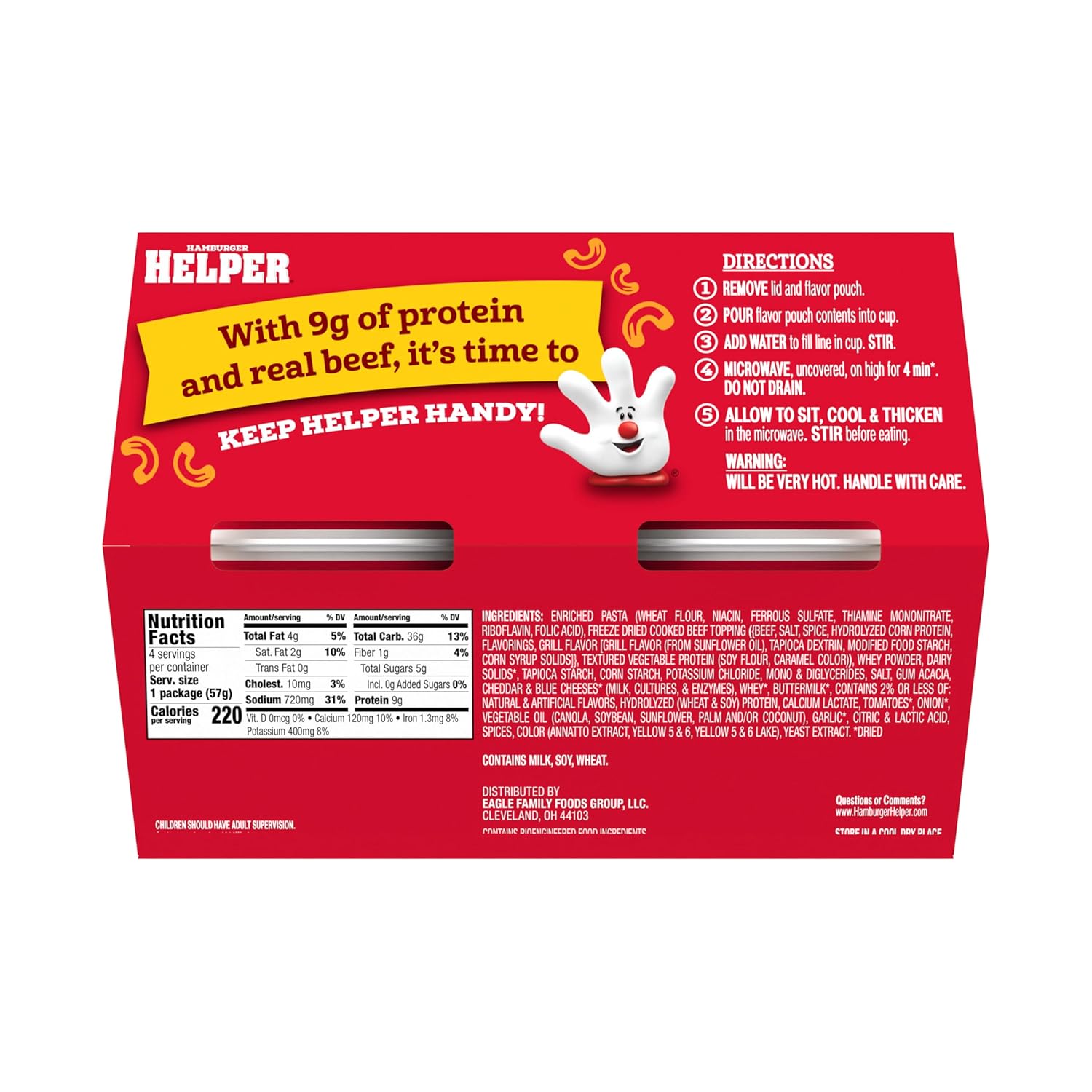 Hamburger Helper Cheeseburger Macaroni Microwave Cup (2 oz - 12 Pack) No Artificial Flavors, Ready in 4 Minutes, Quick Meals for Midweek Dinners, Busy Evenings & Families On-the-Go,Contains Milk, Soy - Image 4