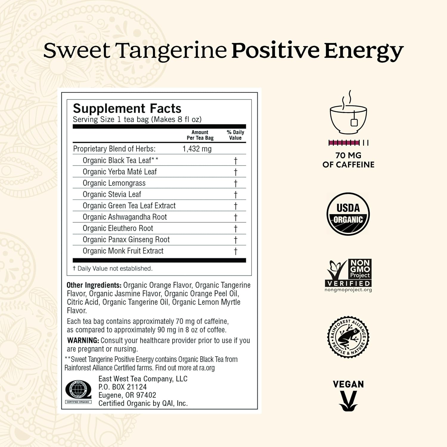 Yogi Tea - Morning Energy Variety Pack (3 Pack) Includes Peach Bergamot Bright Day, Sweet Tangerine Positive Energy, Spiced Blackberry Focus - 48 Organic Tea Bags - Image 4