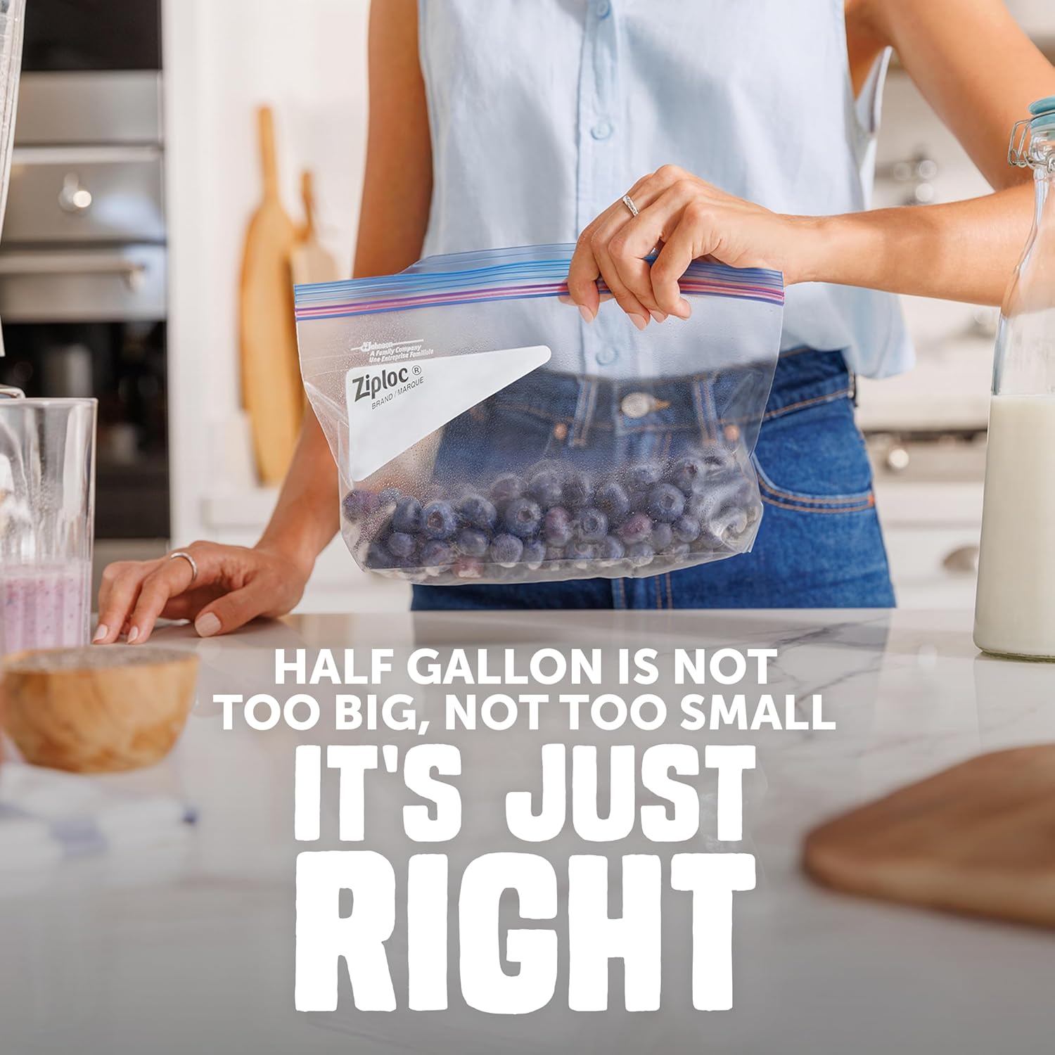 Ziploc Half Gallon Food Storage Freezer Bags, Easy Open and Close, 40 Bags Total - Image 5