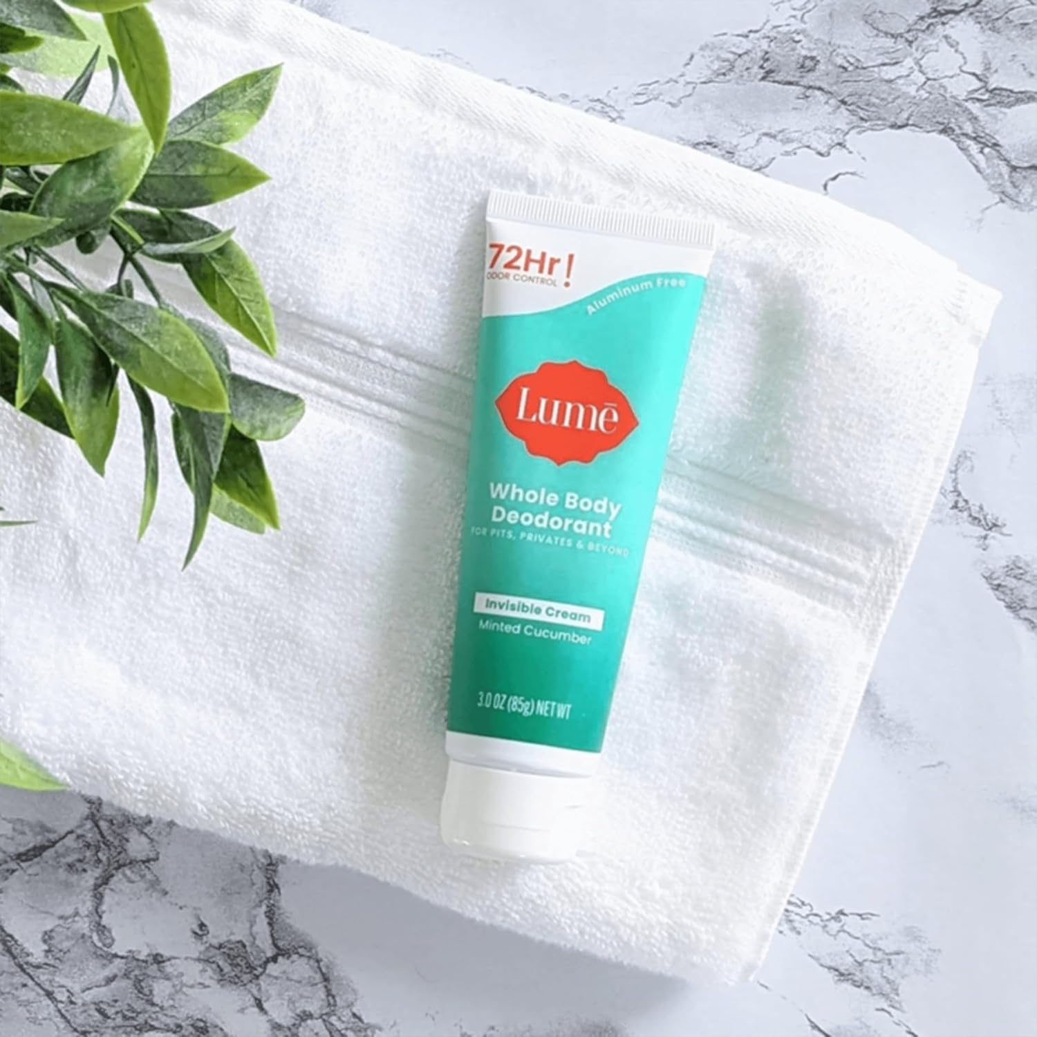 Lume Whole Body Deodorant - Invisible Cream Tube - 72 Hour Odor Control - Aluminum Free, Baking Soda Free, Skin Safe - 3.0 ounce (Minted Cucumber) - Image 6