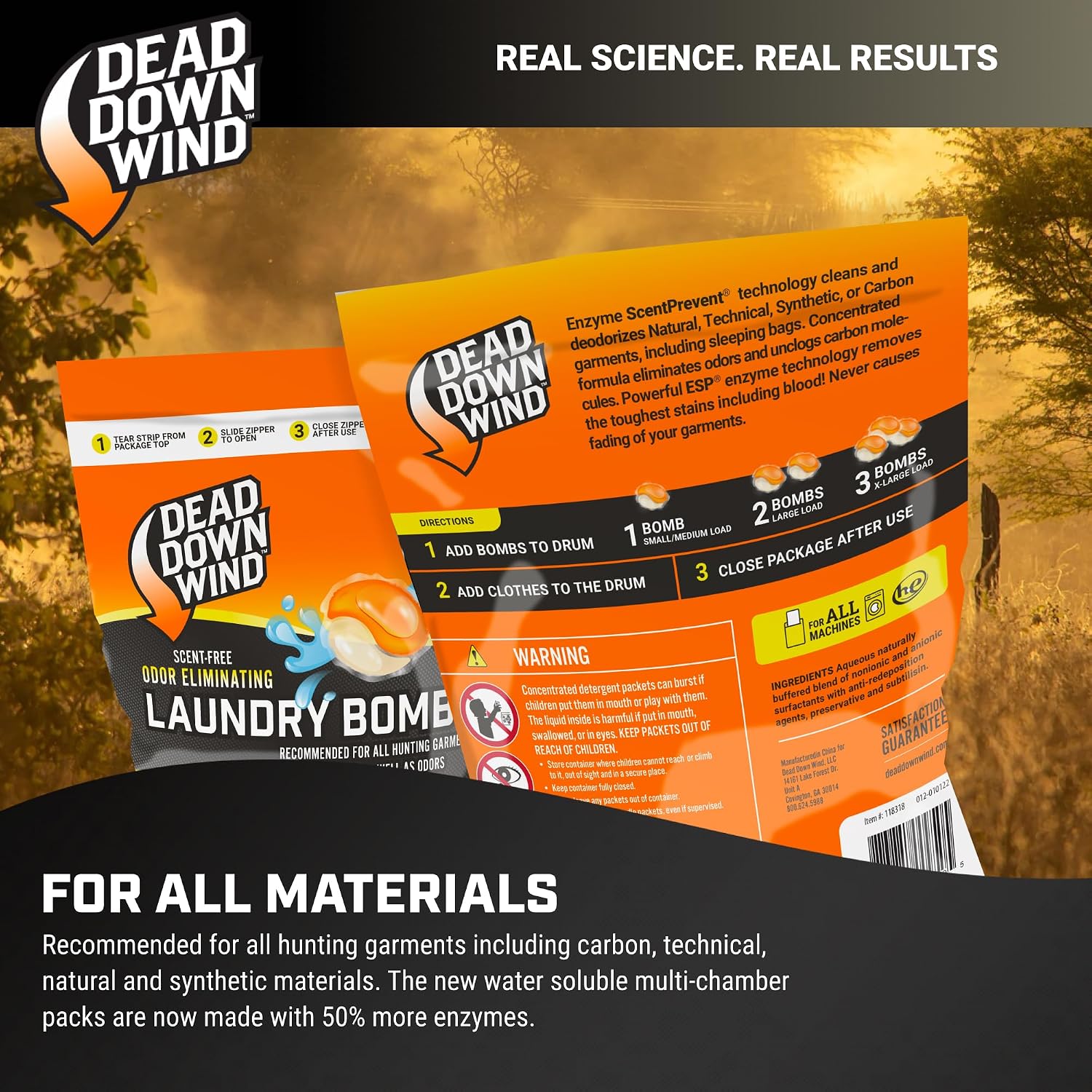 DEAD DOWN WIND Unscented Laundry Detergent Pods (28 Ct) - Scent Eliminating Detergent Pods for Clothing and Gear - Durable Hunting Scent Eliminators - Advanced Hunting Gear - Image 5