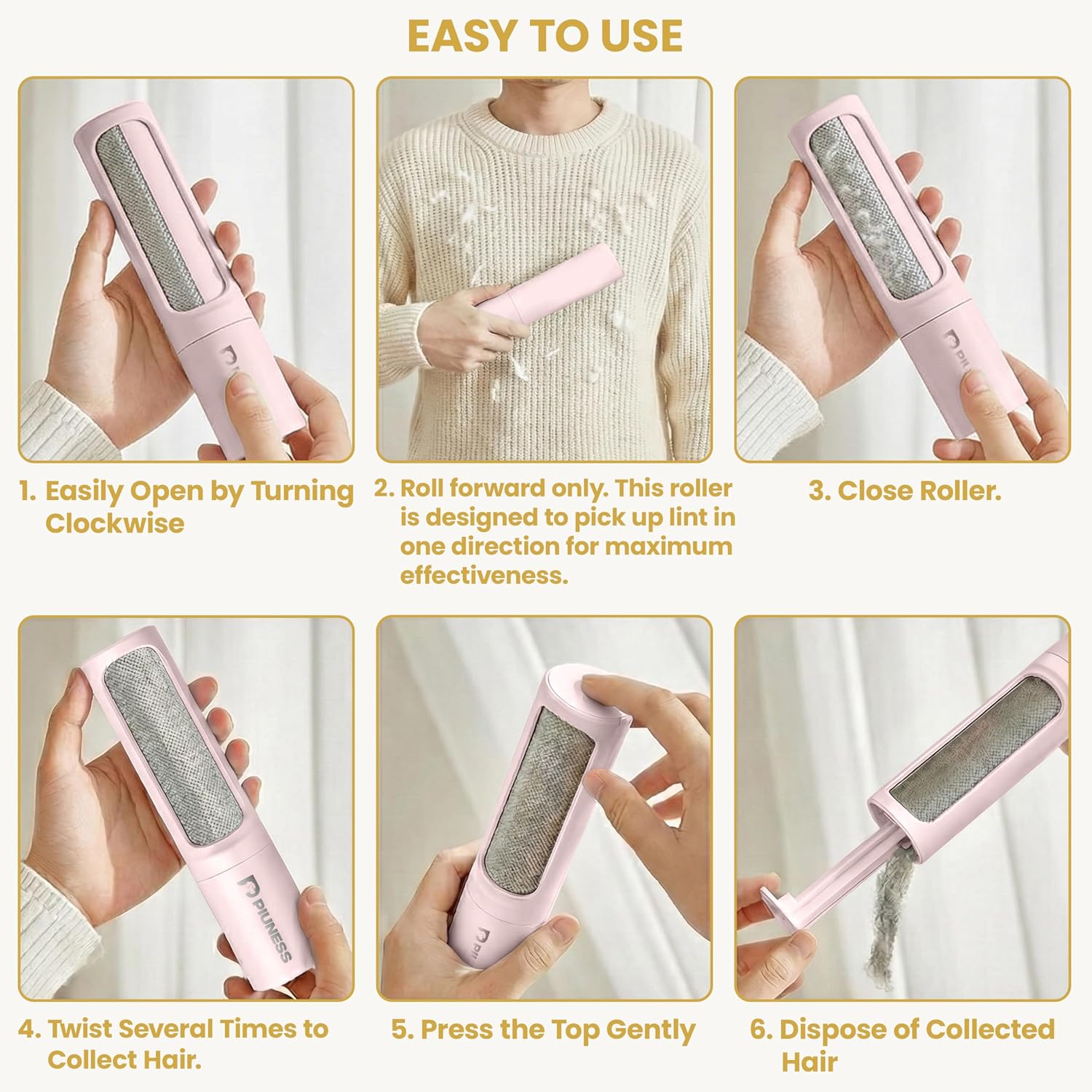 Pet Hair Remover Roller β Reusable Lint Roller for Cat & Dog Hair on Furniture, Couch, Carpet, Car & Bedding β Portable, Eco-Friendly - Image 6