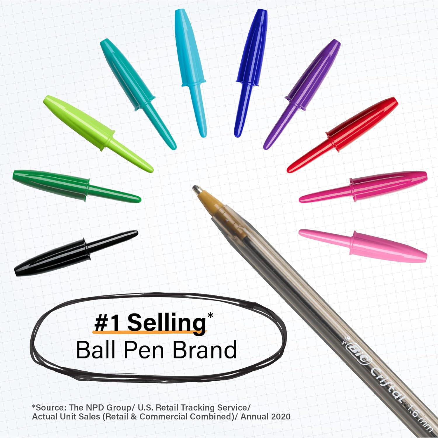 BIC Cristal Xtra Bold Ballpoint Pens, Bold Point (1.6 mm), School Supplies for Color-Coded Notes, 24-Count Pack in Assorted Colors - Image 7