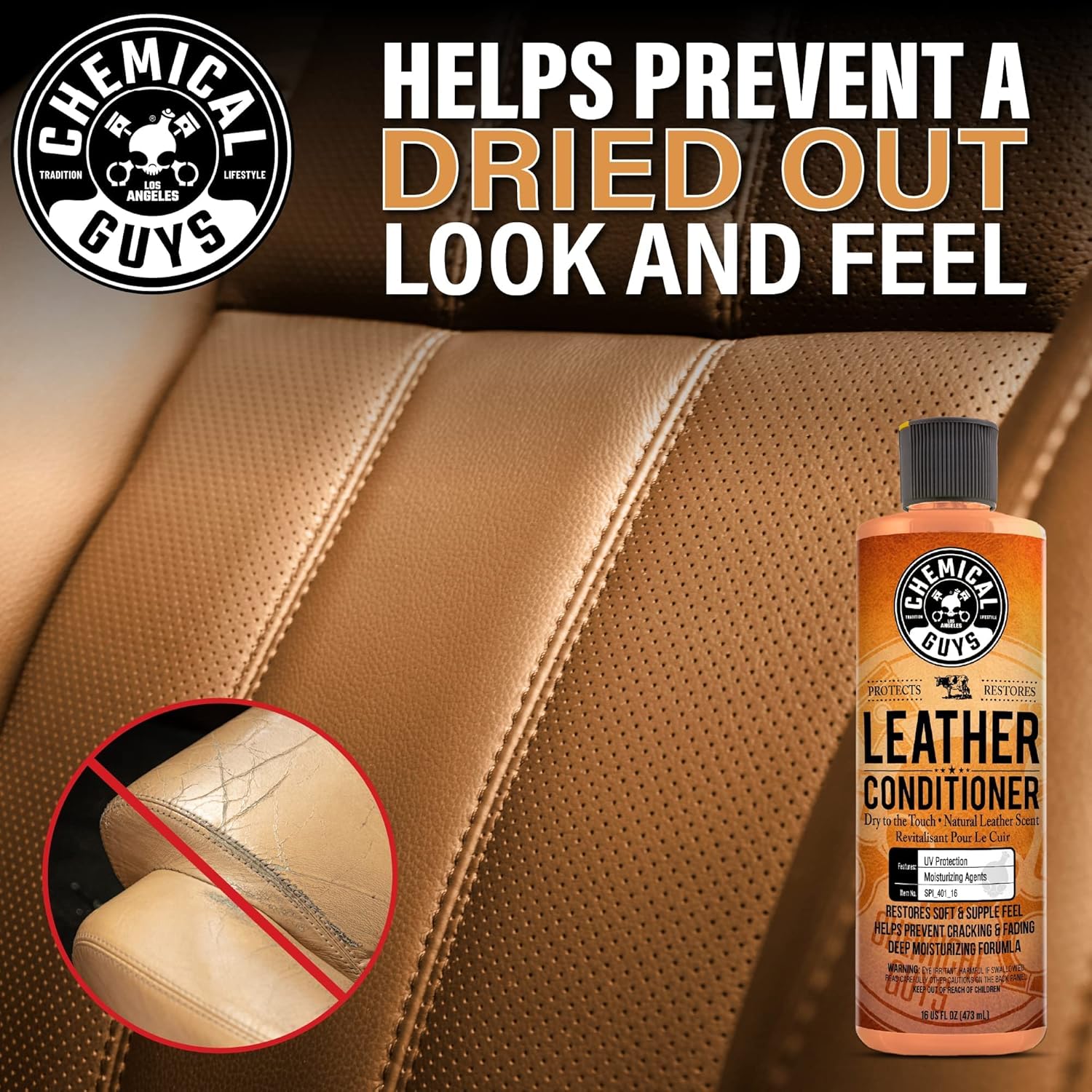 Chemical Guys Leather Cleaner and Conditioner Kit - Car Cleaner and Conditioner, Safely Cleans & Conditions Leather Car Interiors, Furniture, Shoes, Boots, Bags, Apparel & More, 2 Bottles (16 oz Each) - Image 11