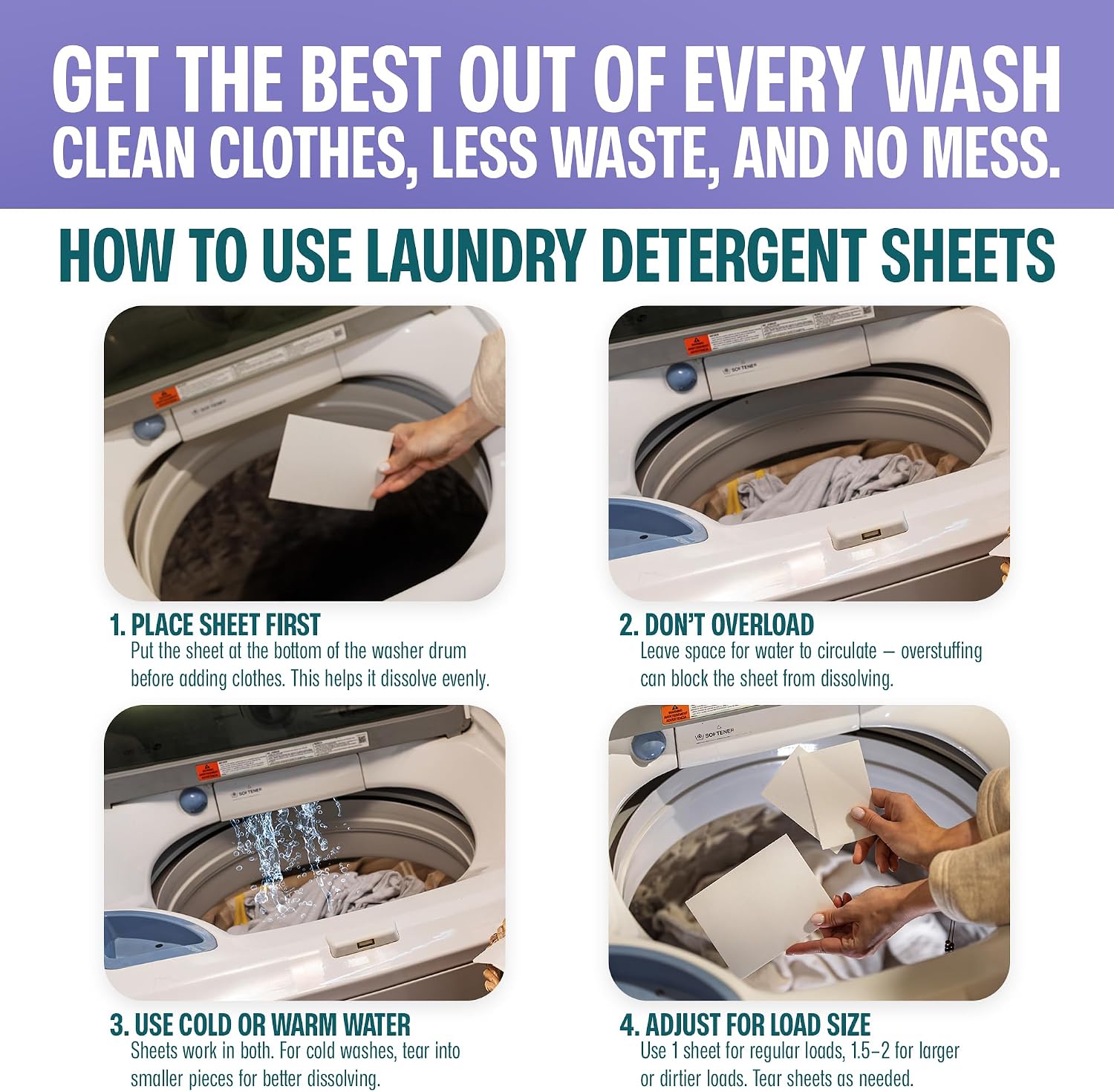 Sudstainables Laundry Detergent Sheets 200 Loads – Dissolvable Laundry Sheet for Washing Machines, Compact Alternative to Liquid & Powder Detergent, Travel-Friendly Soap | Lavender - Image 7