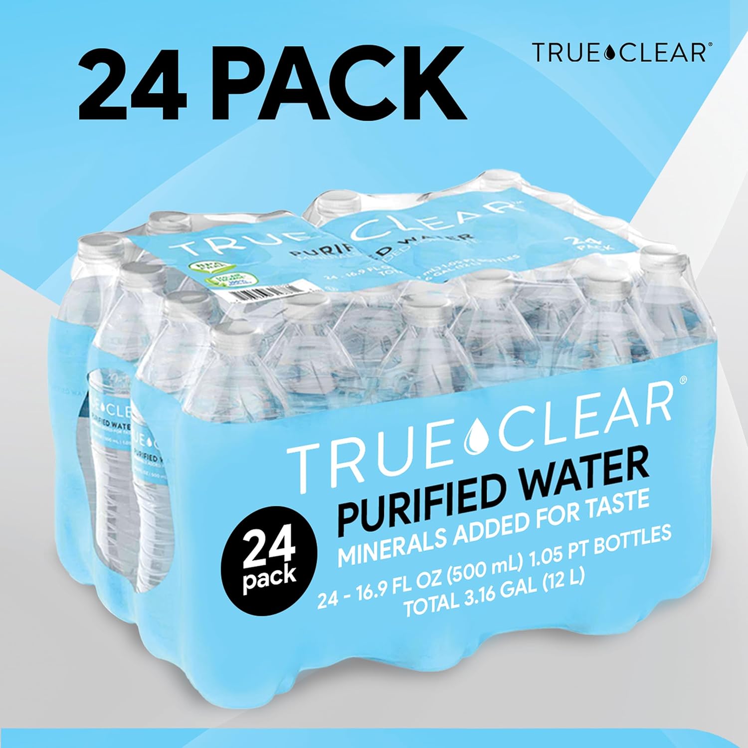 True Clear Purified Drinking Water, 16.9 fl oz Bottles, 24‑Pack, BPA‑Free, Recyclable, Perfect for Lunches - Image 3
