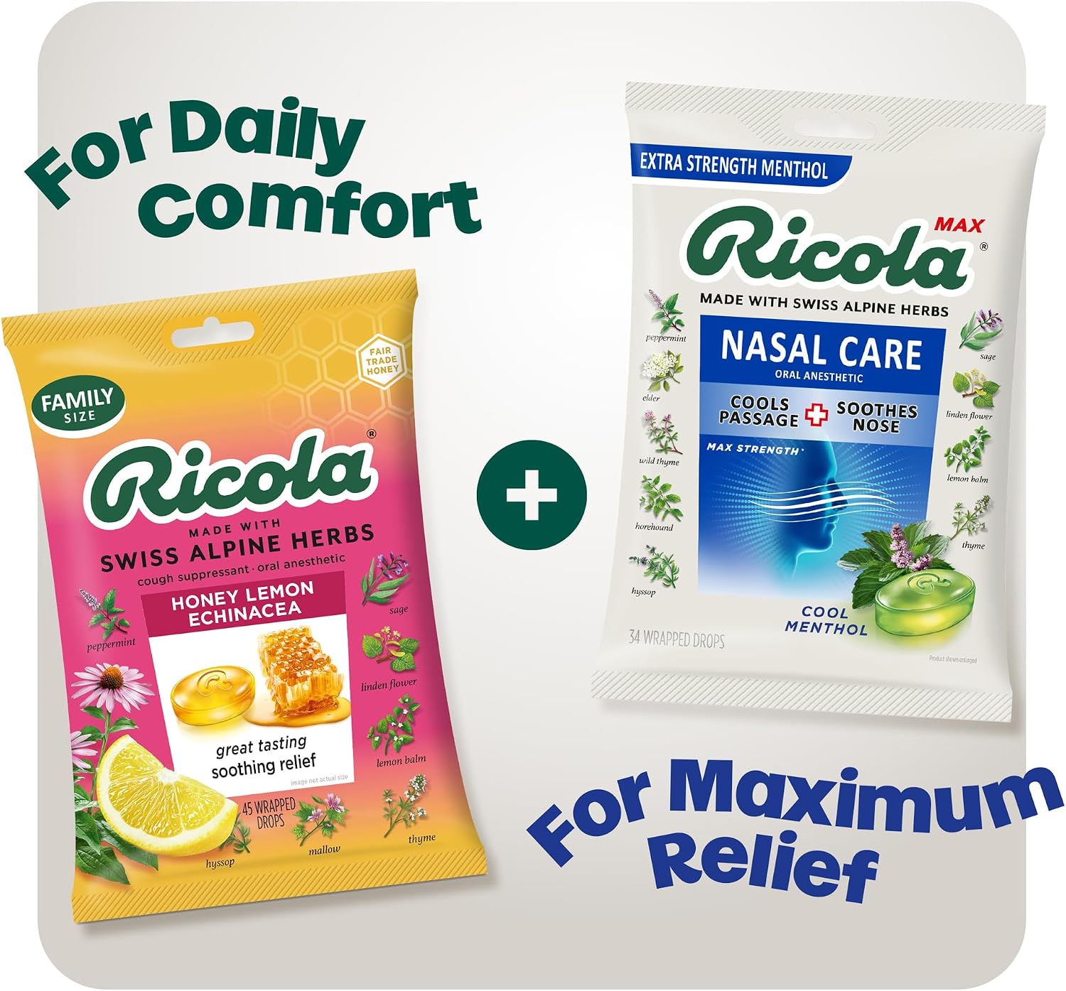 Ricola MAX Nasal Care Cool Menthol Drops with Extra Menthol - Maximum Nasal Comfort and Sore Throat Relief for Cold & Flu Symptoms - 34 Count - Herbal Throat Lozenges - Image 6