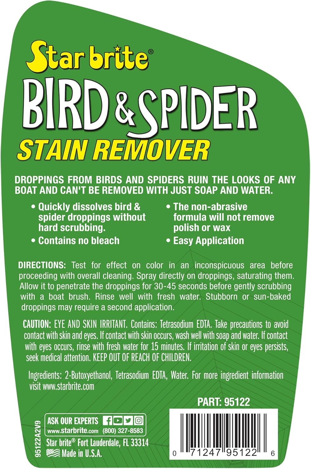 STAR BRITE Spider & Bird Stain Remover Spray - Quickly Dissolve Bird Droppings & Clean up Spider Mess - Won't Remove Polish or Wax (095122SS) - Image 3