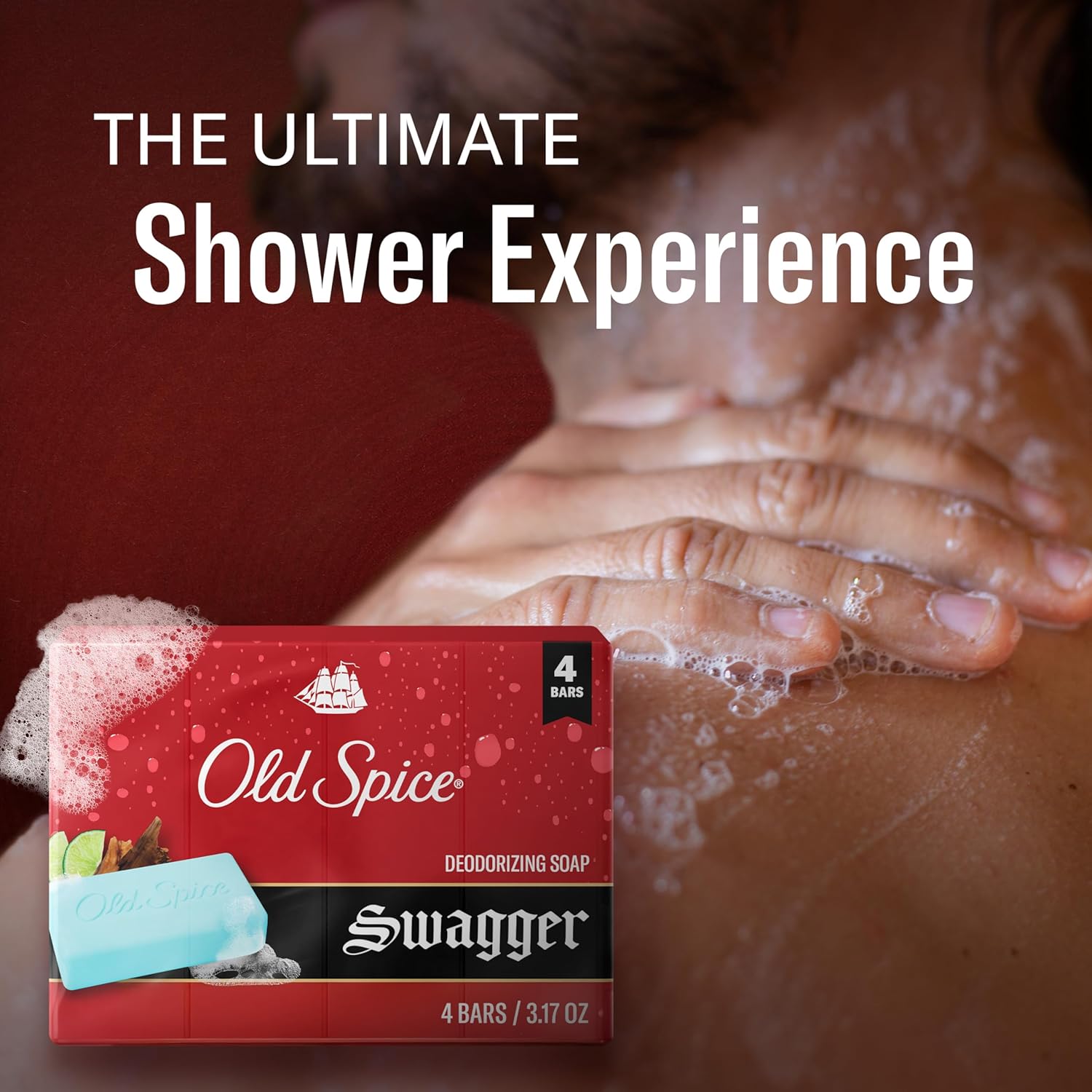 Old Spice Bar Soap for Men, Refreshing Clean to Wash Away Dirt & Odor, Cleansing Formula, Long-Lasting & Confidence-Boosting Fragrance, Swagger with Lime + Cedarwood Scent, 3.17 oz (Pack of 4) - Image 11