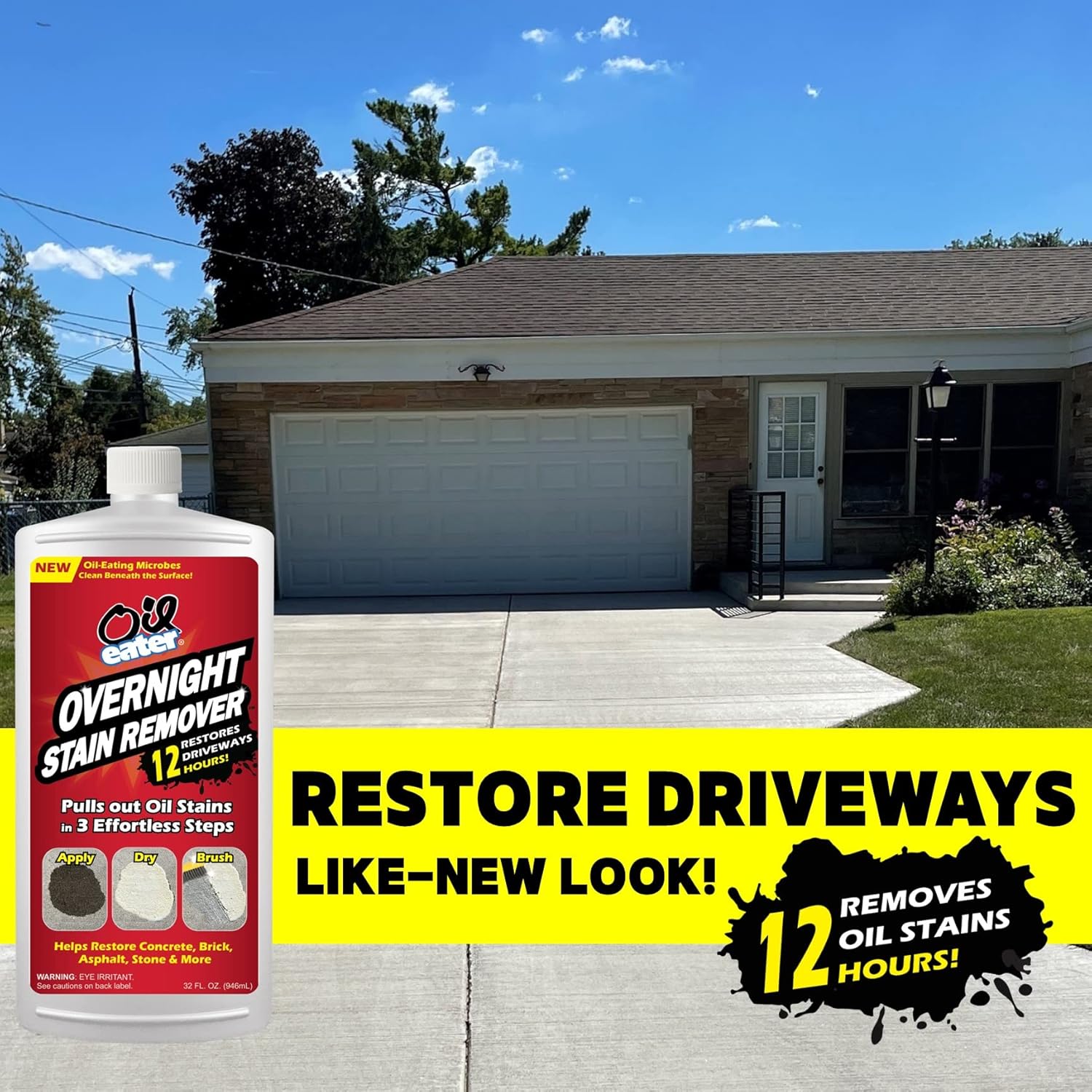 Overnight Stain Remover for Cleaning Oil Stains on Concrete, Driveway, Pavers & Garage Floors,White, AOD3232301 - Image 6