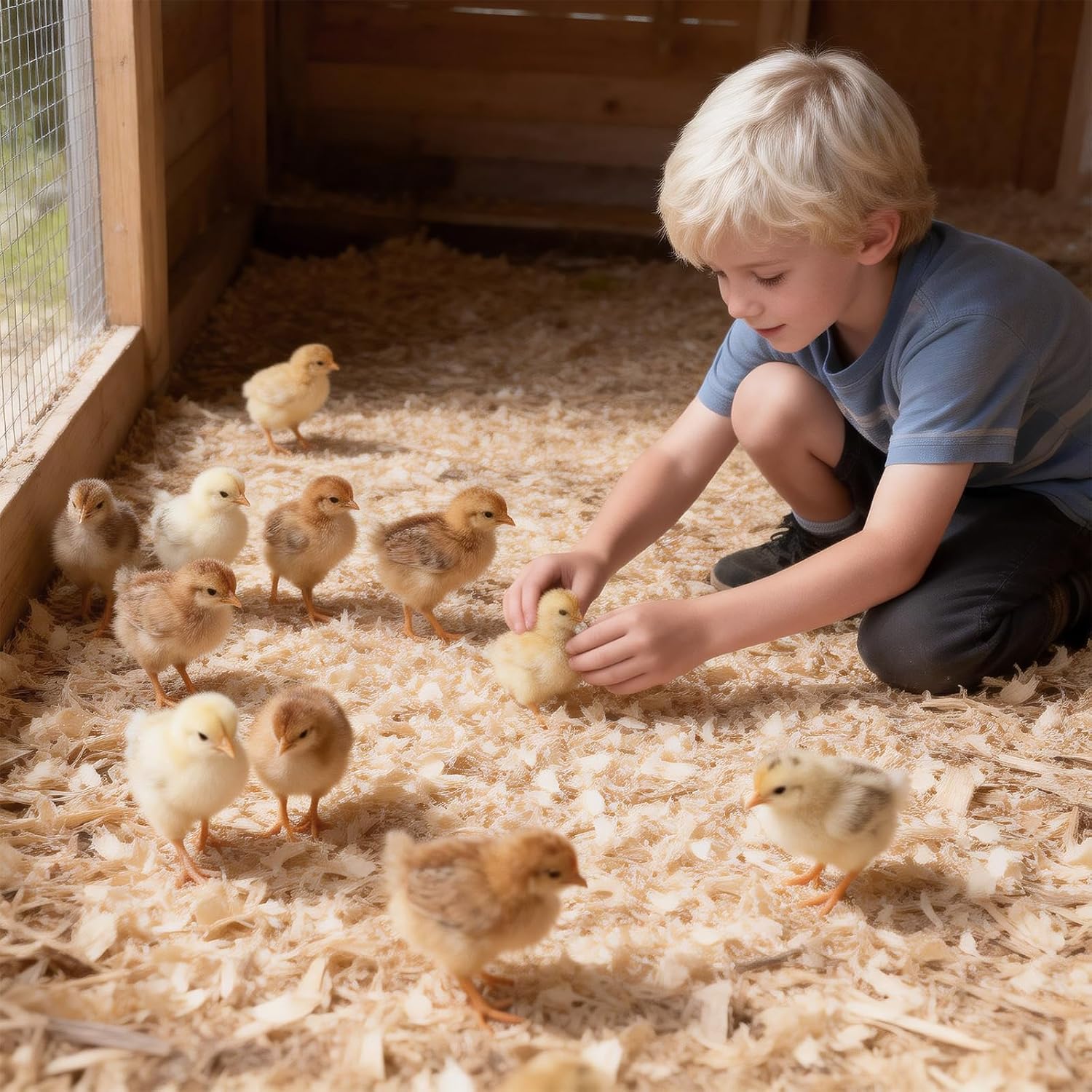 1LB/2LB Chicken Coop Bedding for Chicks– White Poplar Wood Shavings, Ultra-Absorbent Chick Brooder Bedding, Natural Odor-Control Wood Flakes for Keep Coop Dry Clean and Tidy (2LB) - Image 7