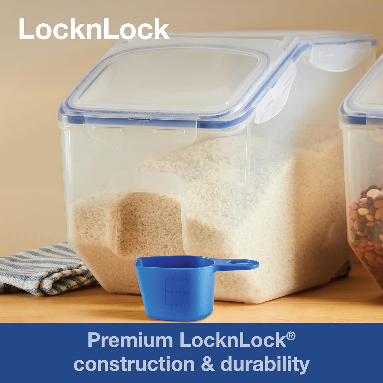 Lock & Lock Bulk Storage Bins Food Storage Container with Wheels (50.72-Cup) - Image 5