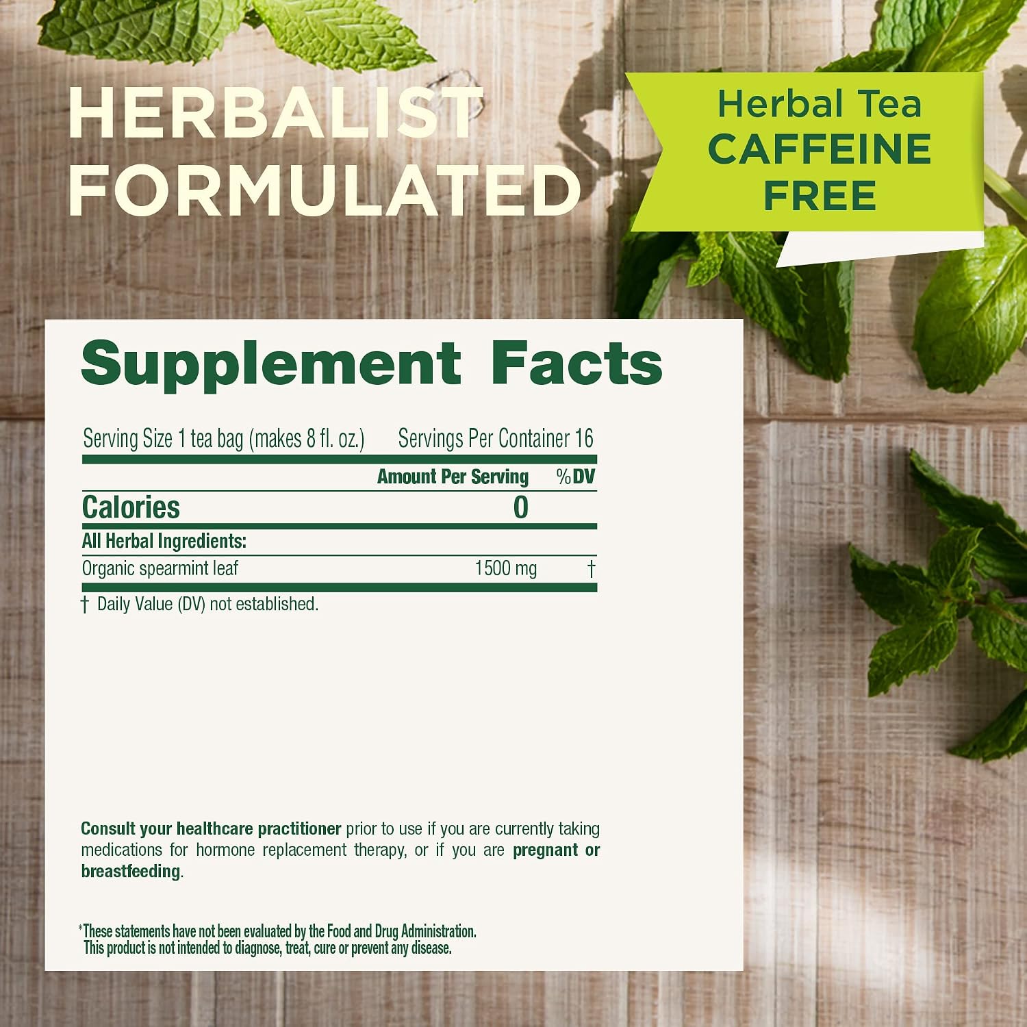 Traditional Medicinals Organic, Spearmint Tea - Supports Everyday Wellness, Healthy & Refreshing - Kosher, Non-GMO, Caffeine-Free, Compostable - 16 Tea Bags - Image 3