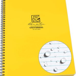 Rite in the Rain Weatherproof Side Spiral Notebook, 8.5″ x 11″, Yellow Cover, Universal Page Pattern (No. 373-MX)
