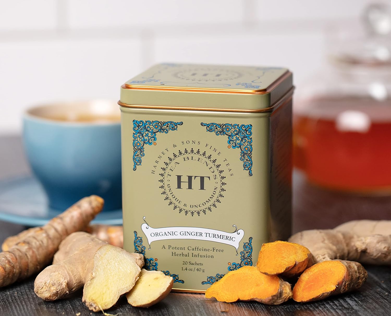 Harney & Sons HT Organic Ginger Turmeric Tea, 20 Sachets of Soothing Ginger Turmeric Tea - Image 4