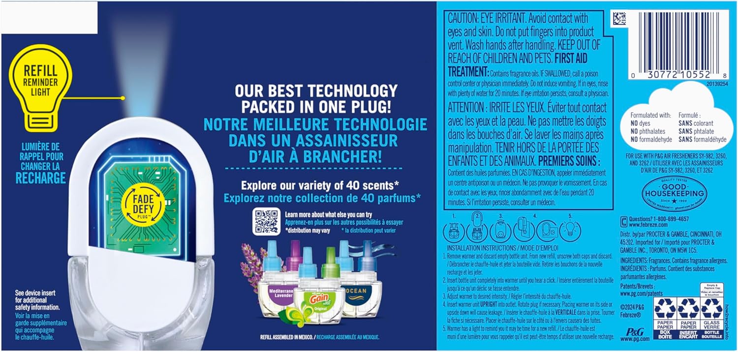 Febreze Plug In Air Freshener, Odor-Fighting Scented Oil Refill, Linen & Sky Scent, 4 Refills - Image 12