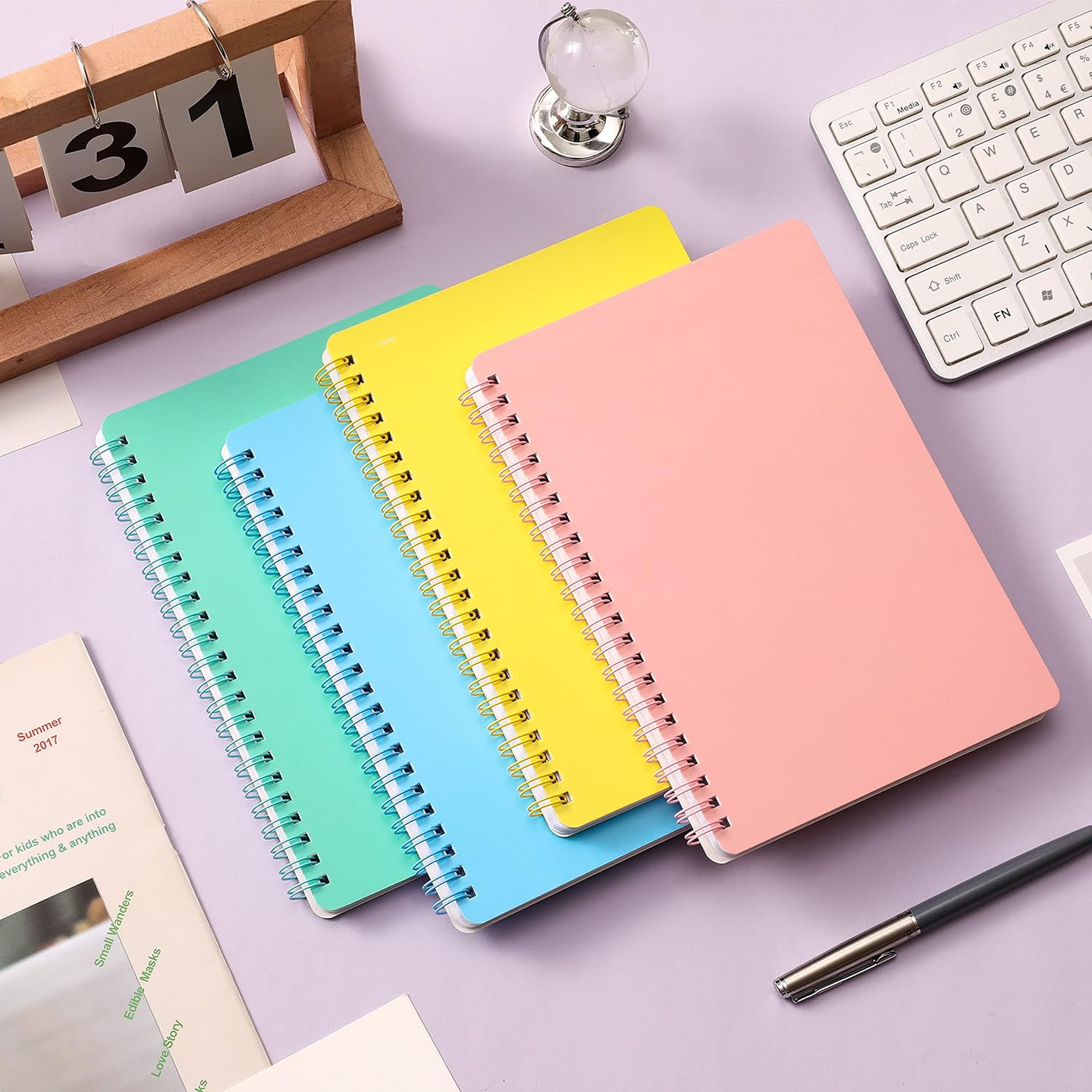 Urneeds Spiral Notebook - 4 Pack Spiral Notebook, 5.6'' x 8.25'', 80 Sheets / 160 Pages, with Twin-Wire Binding, College Ruled Notebooks with 4 Colors - Image 6