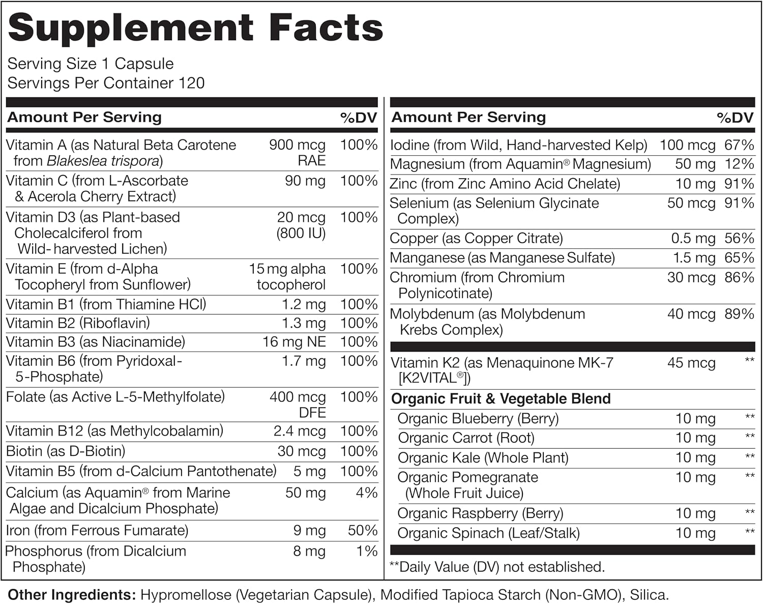 NATURELO One Daily Multivitamin for Women w/Vitamin B12, 120 Ct, Energy Support, Whole Food Daily Women Multivitamin Supplement, Nourish Hair/Skin/Nail, Non-GMO, No Soy, Gluten Free, 4 Month Supply - Image 4
