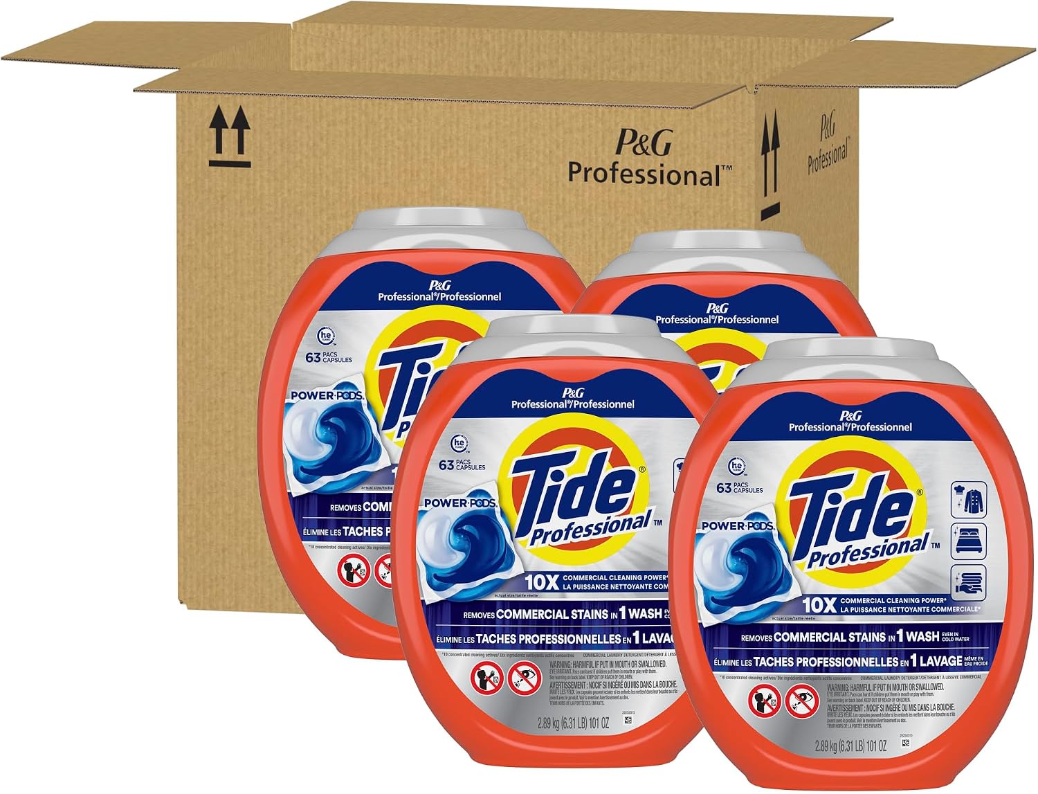 Tide Professional Commercial Power PODS Laundry Detergent, 63 PODS Per Pack, Case Of 4 Packs - Image 2