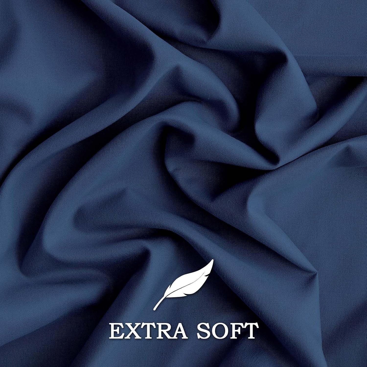 Q&J Fabric Co. Bedding Pillow Cases Standard Size set of 2 –Soft Brushed Microfiber Pillow Cover, Wrinkle-Free, Fade-Resistant, Envelope Closure Pillowcases Valentine Mother's Gift (20x26'',Navy Blue) - Image 8