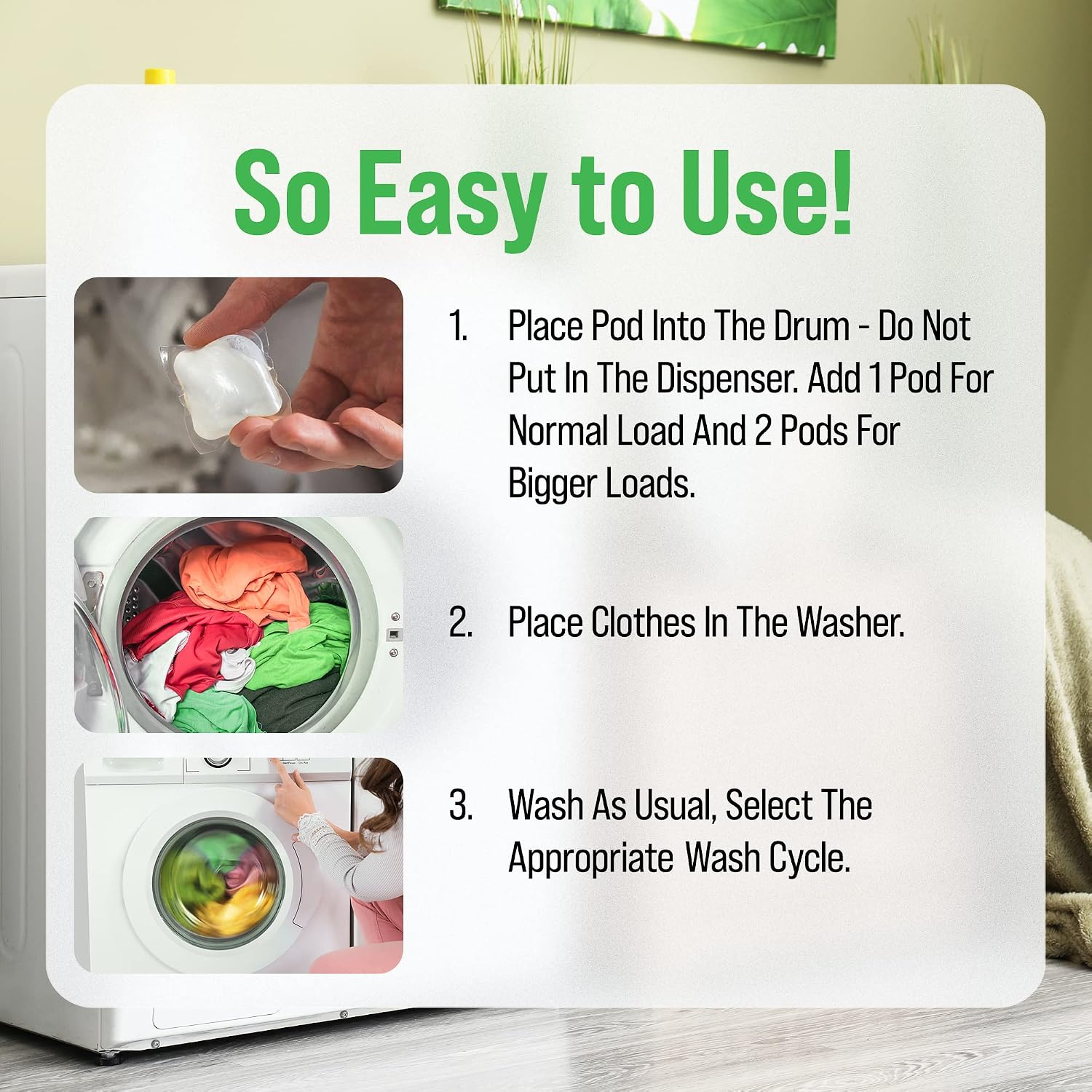 Rockin' Green Laundry Detergent Pods, Plant-based, All Natural, Vegan & Biodegradable Odor Fighter, Safe for Sensitive Skin (Unscented, Active Wear 40 Pods) - Image 7