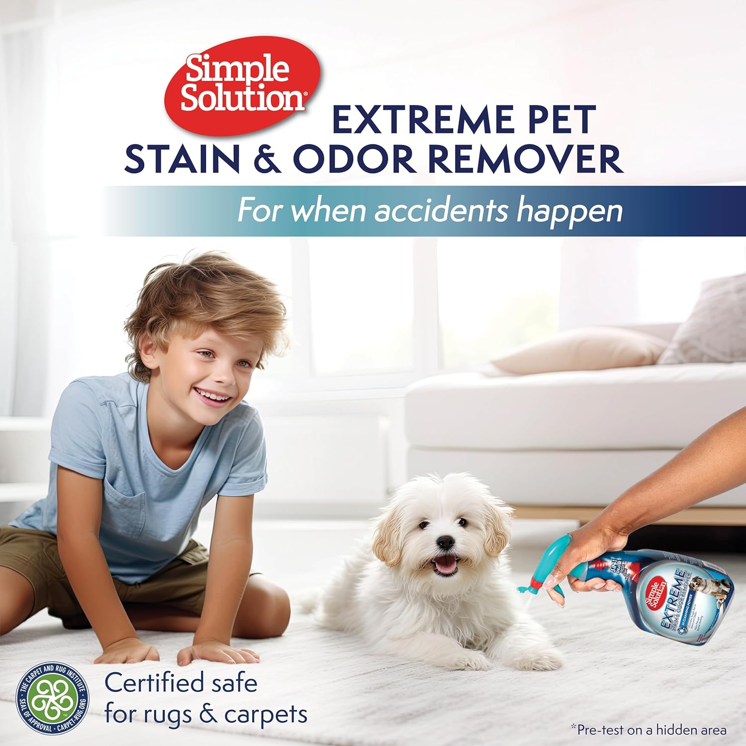 Simple Solution Extreme Pet Stain and Odor Eliminator Spray, Enzymatic Cleaner With 3X Pro-Bacteria Cleaning Power for Dogs & Cats, Strong Urine, Pee and Poop Smell Remover for Carpets & Floors, 32 oz - Image 9