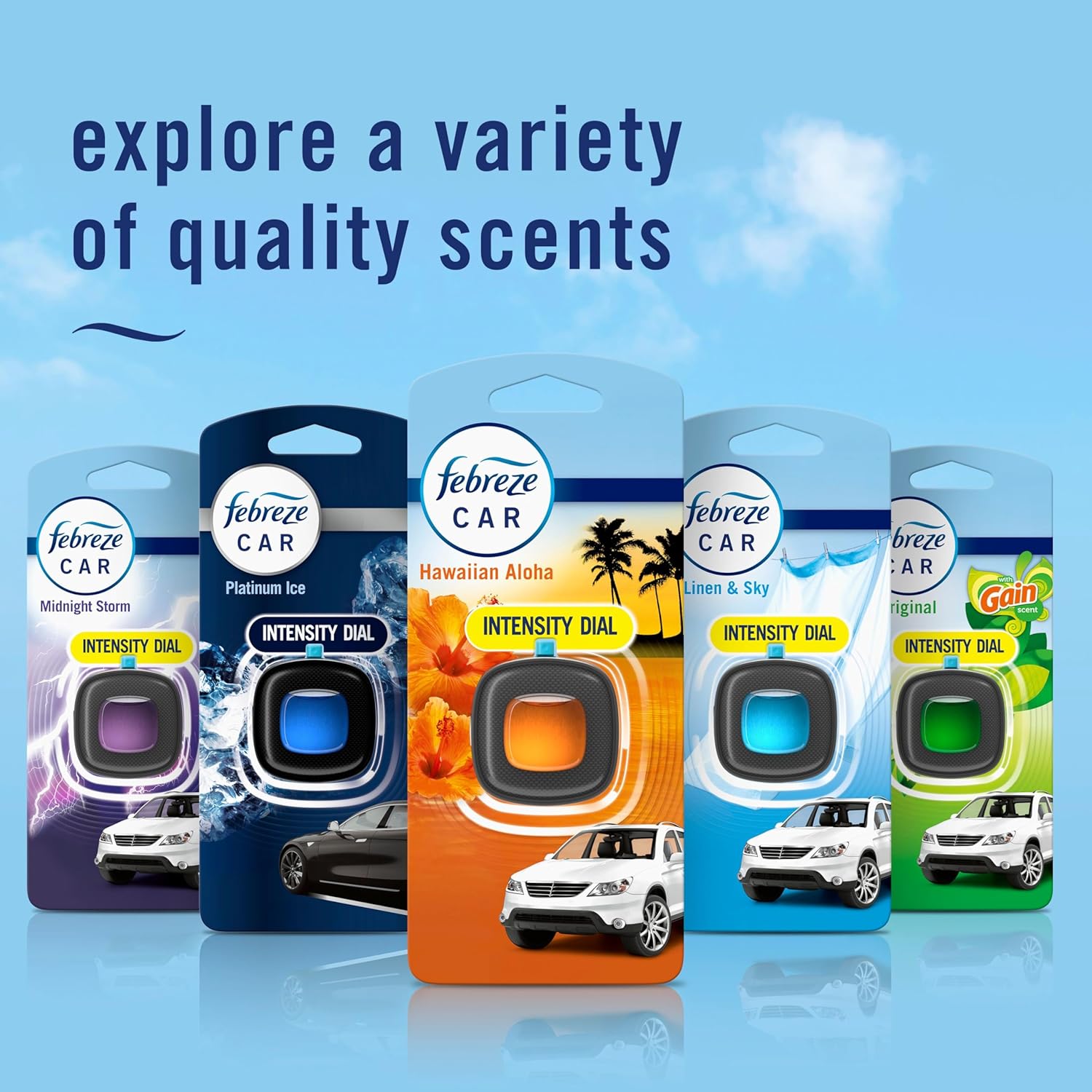 Febreze Car Air Freshener, Odor-Fighting Automotive Vent Clip, Scented Car Accessories, Long Lasting for Strong Odors, Hawaiian Aloha Scent, 4 Count - Image 8