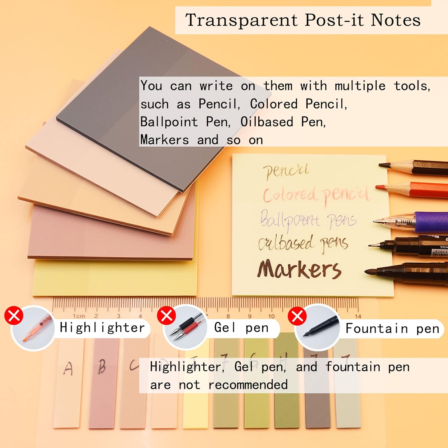 YOUDEFUL 800Pcs Transparent Sticky Notes, 3"x3" Clear Sticky Notes, Waterproof Translucent Sticky Note Pads for Books Annotation, Clear Post it Notes for Bible Study, School, Office(Morandi) - Image 5