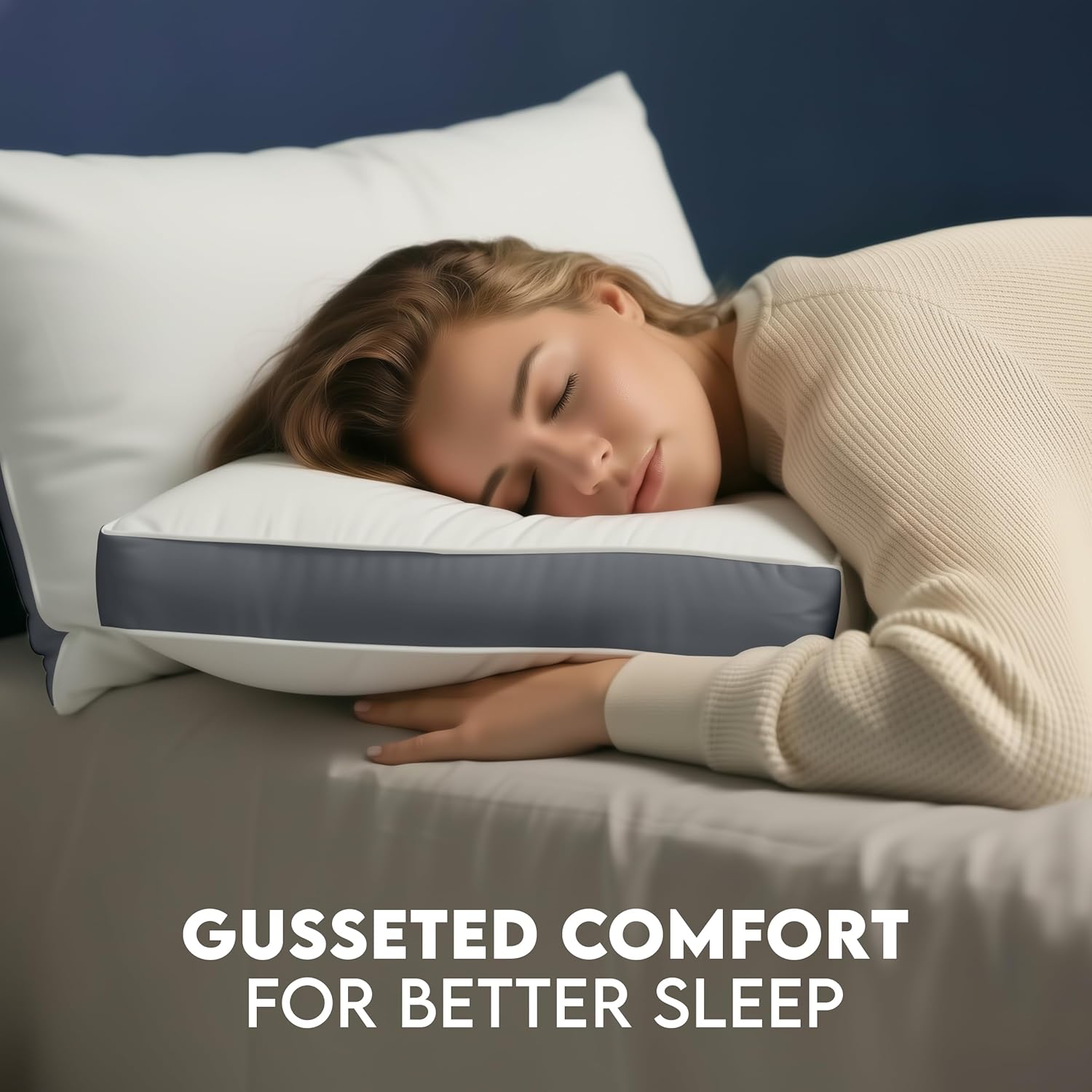 Utopia Bedding Bed Pillows for Sleeping King Size (Grey), Set of 2, Soft & Fluffy Pillow with Down Alternative Filling, Cooling, Hotel Quality, Gusseted Pillow for Back, Stomach or Side Sleepers - Image 6