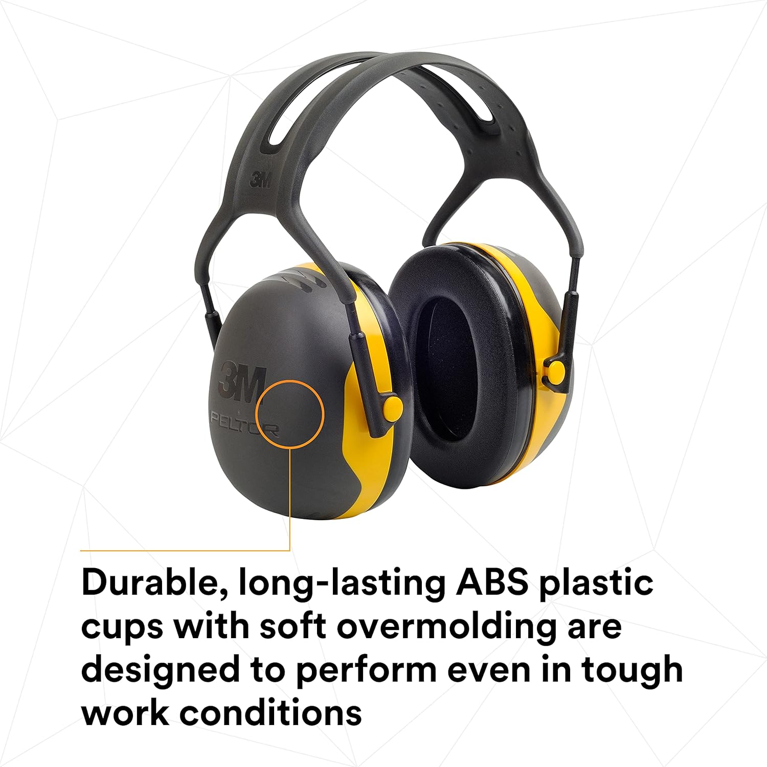 3M PELTOR Hearing Protection Earmuffs, X Series X2A, Over the Head Headband, NRR 24 dB, Pack of 1, Construction, Manufacturing, Maintenance, Automotive, Woodworking, Black/Yellow - Image 10