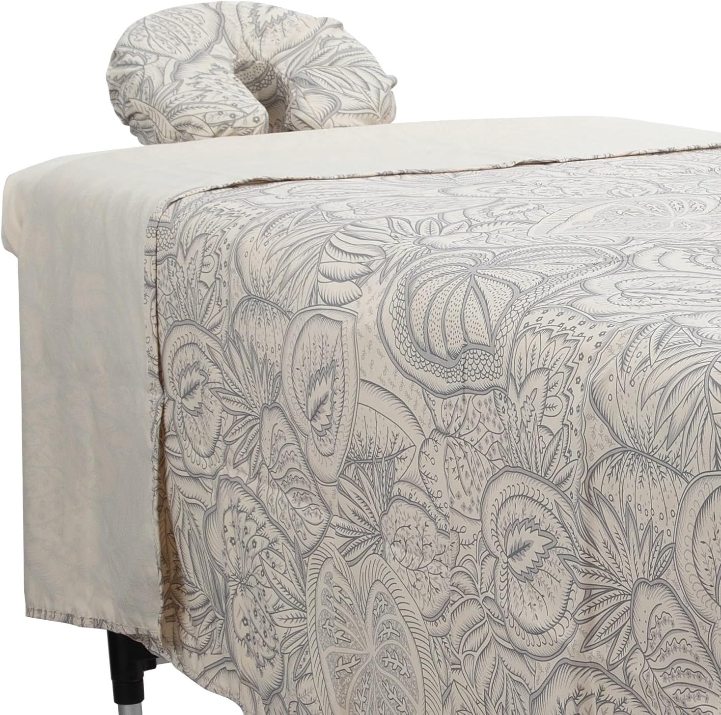 ForPro Premium Designer Microfiber 3-Piece Massage Sheet Set, Island Tranquility, Stain and Wrinkle-Resistant, Includes Massage Flat Sheet, Fitted Sheet and Face Rest Cover, Natural, 36" x 77" x 7" - Image 2