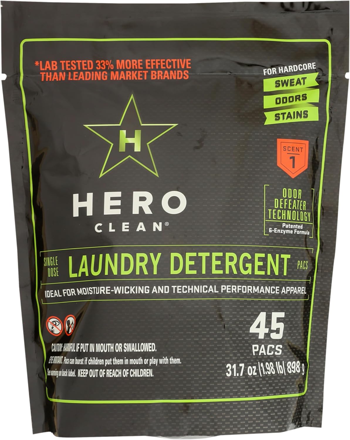 Hero Clean Laundry Detergent PACS, Scent 1, 45-Count - Image 2