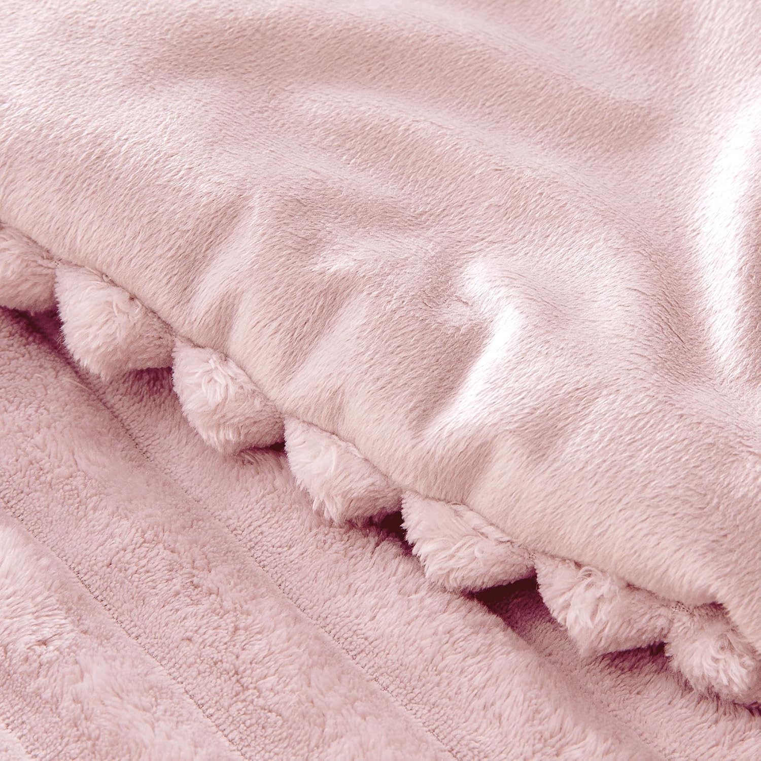 BEDELITE Fleece Queen Comforter Set -Super Soft & Warm Fluffy Pink Bedding, Luxury Fuzzy Heavy Bed Set for All Season with 2 Pillow Cases - Image 6