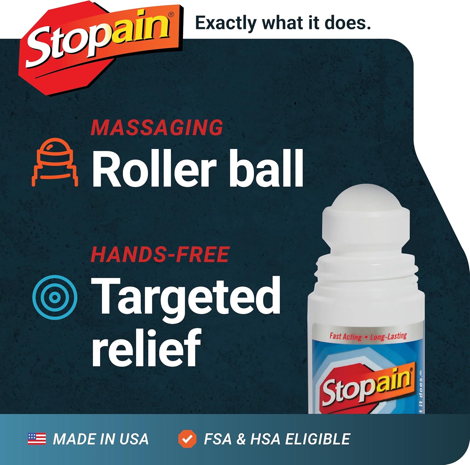 Stopain Pain Relief Roll On Gel 3oz (2 Pack) USA Made, Max Strength Fast Acting with MSM, Glucosamine, Menthol for Arthritis, Lower Back, Knee, Neck, HSA FSA Approved Topical Analgesic Products - Image 5