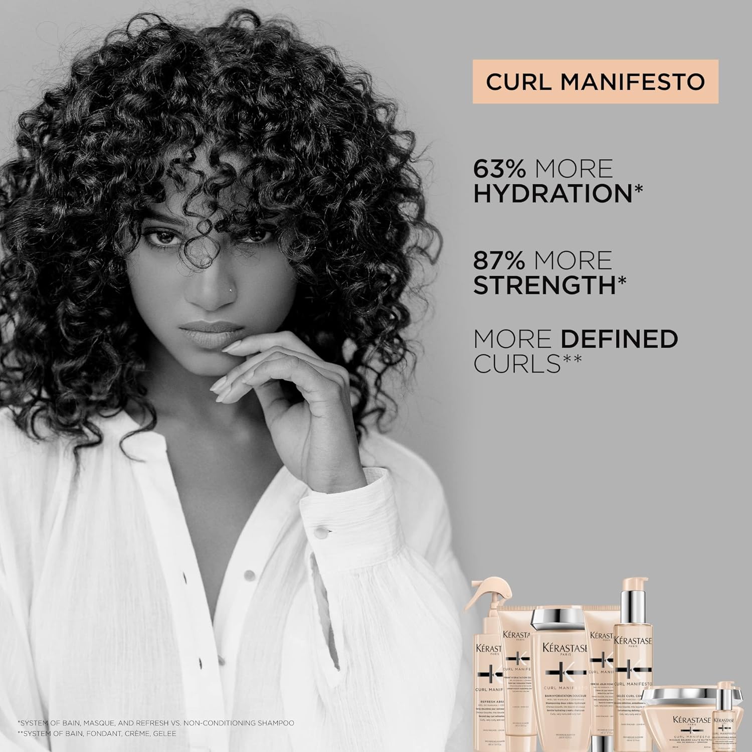 KÉRASTASE Curl Manifesto Hydratation Essentielle Conditioner, Lightweight Conditioner, Detangles, Smooths & Prevents Frizz for All Wavy, Very Curly & Coily Hair, 8.5 Fl Oz - Image 6