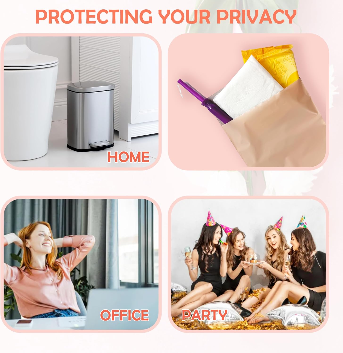 Sanitary Napkin Disposal Bags, 100 Pcs Disposable Sanitary Bag with Self-sealing Seals for Women, Personal Feminine Hygiene Disposal Bags - Image 6