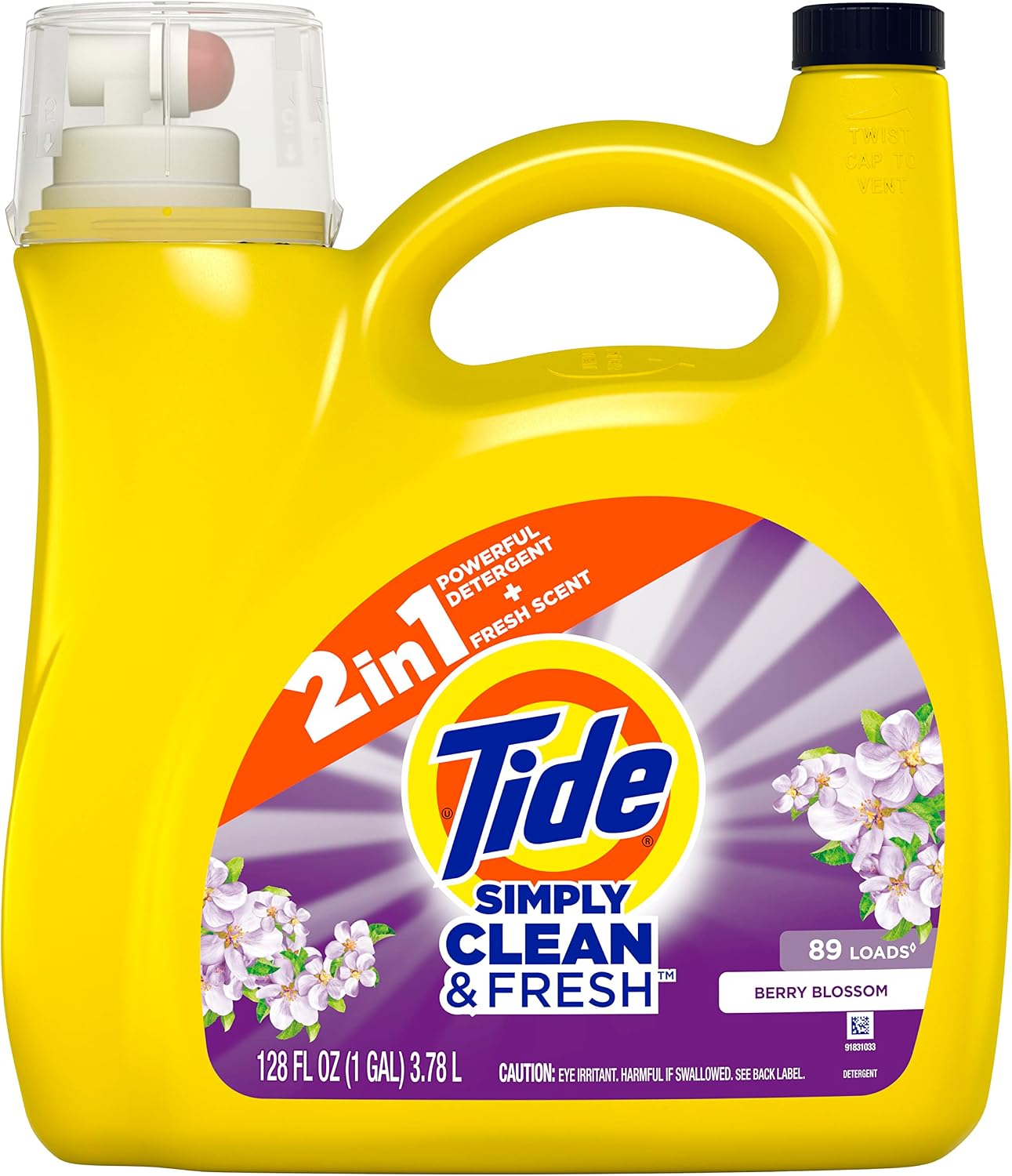 Tide Simply Liquid Laundry Detergent Berry Blossom, 89 loads(packaging may vary) - Image 3